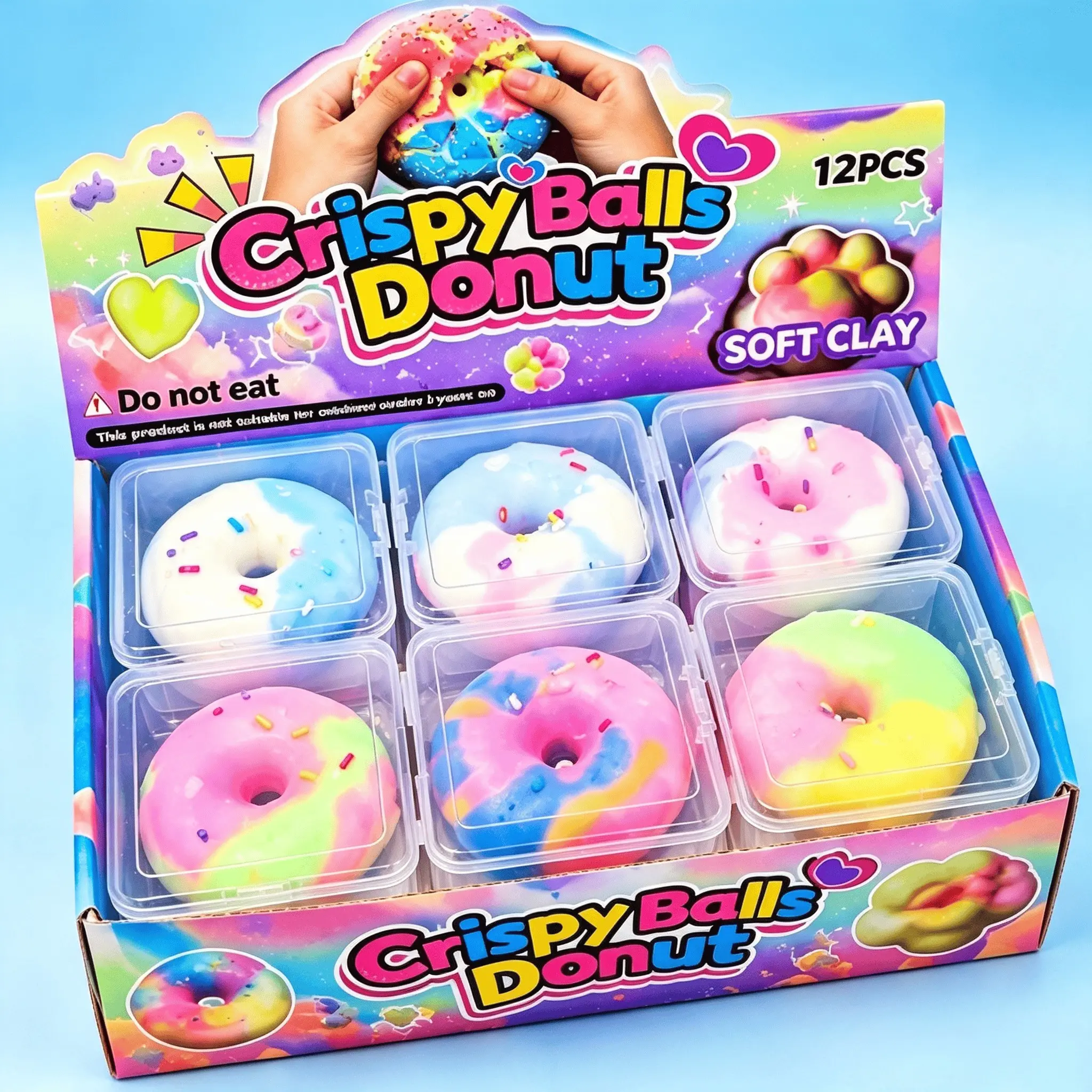 Crispy Soft Clay Stress Relief Toy, Crunchy Chocolate Replica, Cat Paw, Donut, Cotton Candy, Pressure Release Gift for Adults, Teens, Kids