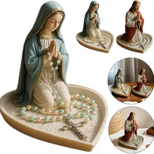 Virgin Mary Resin Crafts Statue, Lightweight & Fade-Resistant Design, Exquisitely Crafted for Churches, Homes, Monasteries & Religious Decorations, Religious Ornament