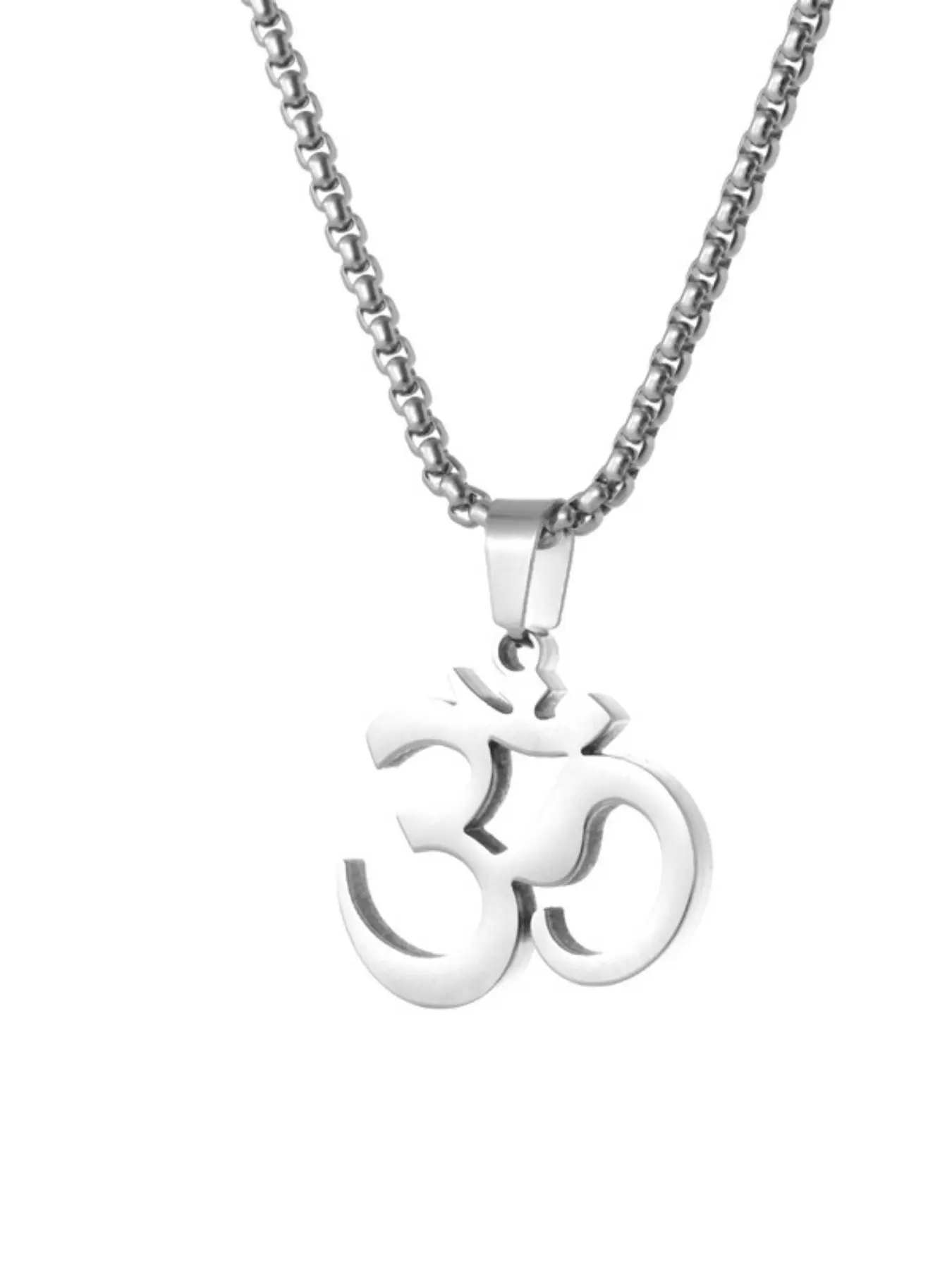 Classic Buddha Yoga Om Symbol Pendant Necklace for Men, Stainless Steel Prayer Jewelry, Elegant and Spiritual Accessory