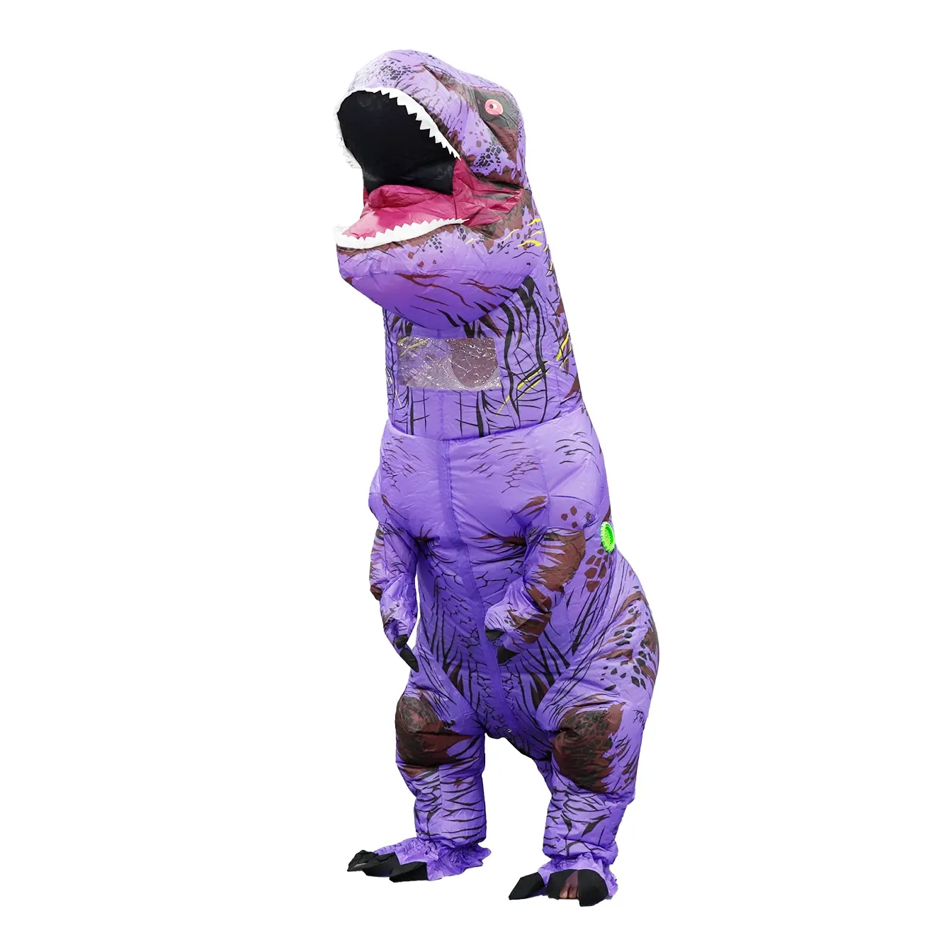 Realistic 3D Printed Velociraptor Inflatable Costume, Youth Adult Size, Fits 155-190cm,Includes a fan and battery box, perfect for Halloween and Christmas cosplay and a must-have.
