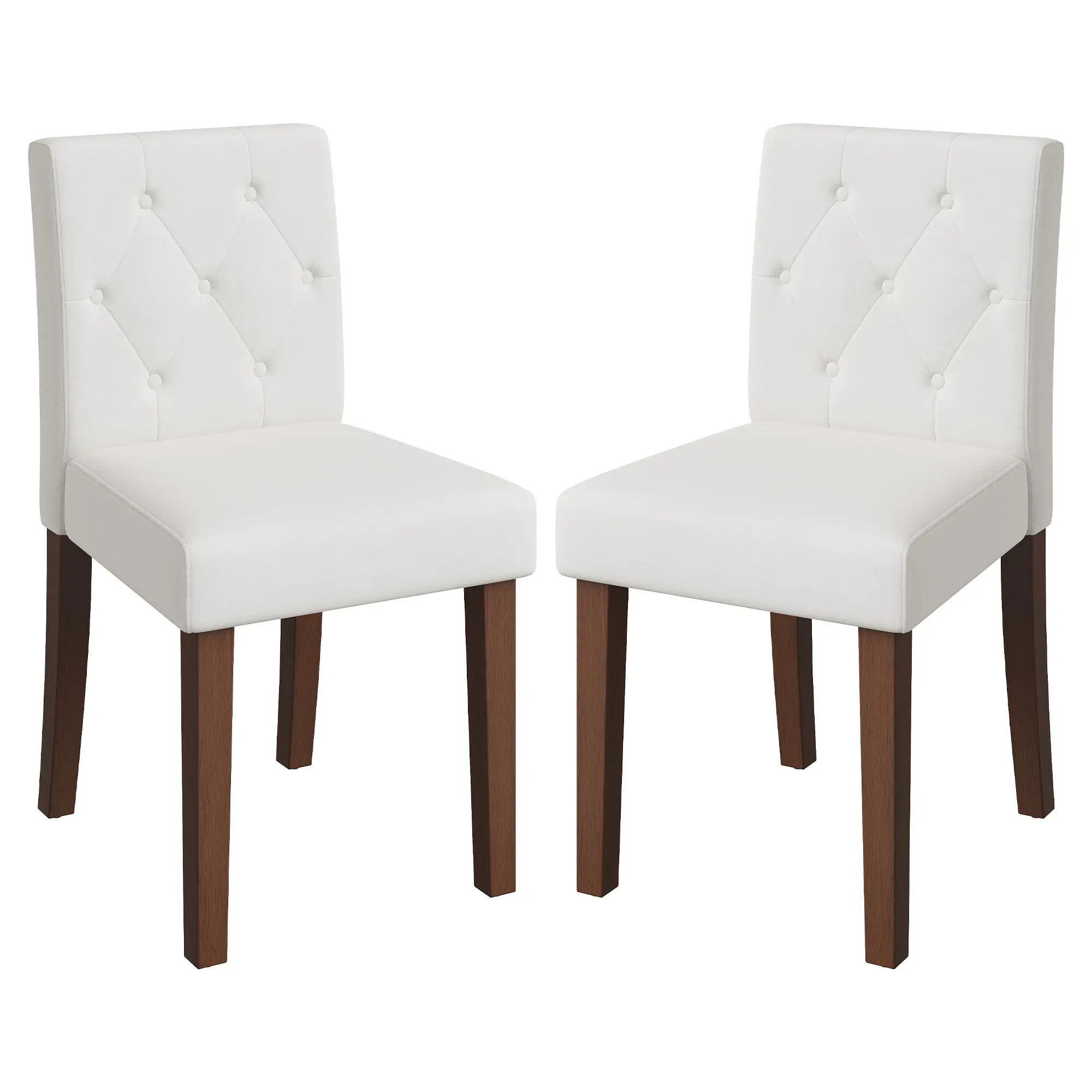 2PC Comfortable Parsons Dining Chairs – Modern Farmhouse Upholstered, High Back, Thick Cushion, Sturdy Wooden Legs