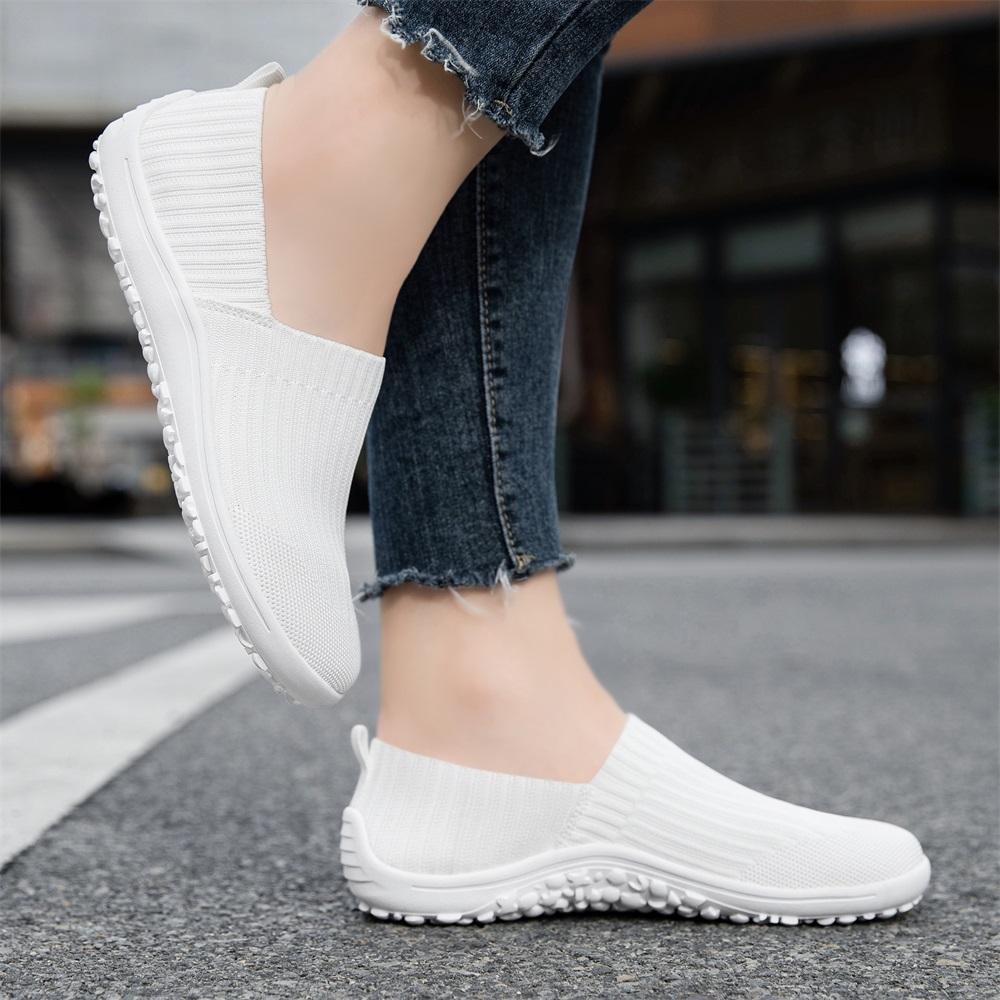 Women's Slip-On Barefoot Flats Casual Fashion Comfortable Shoes Lightweight Breathable Knitted Material Zero Drop Anti-slip Sole Minimalist Walking SpringStatements