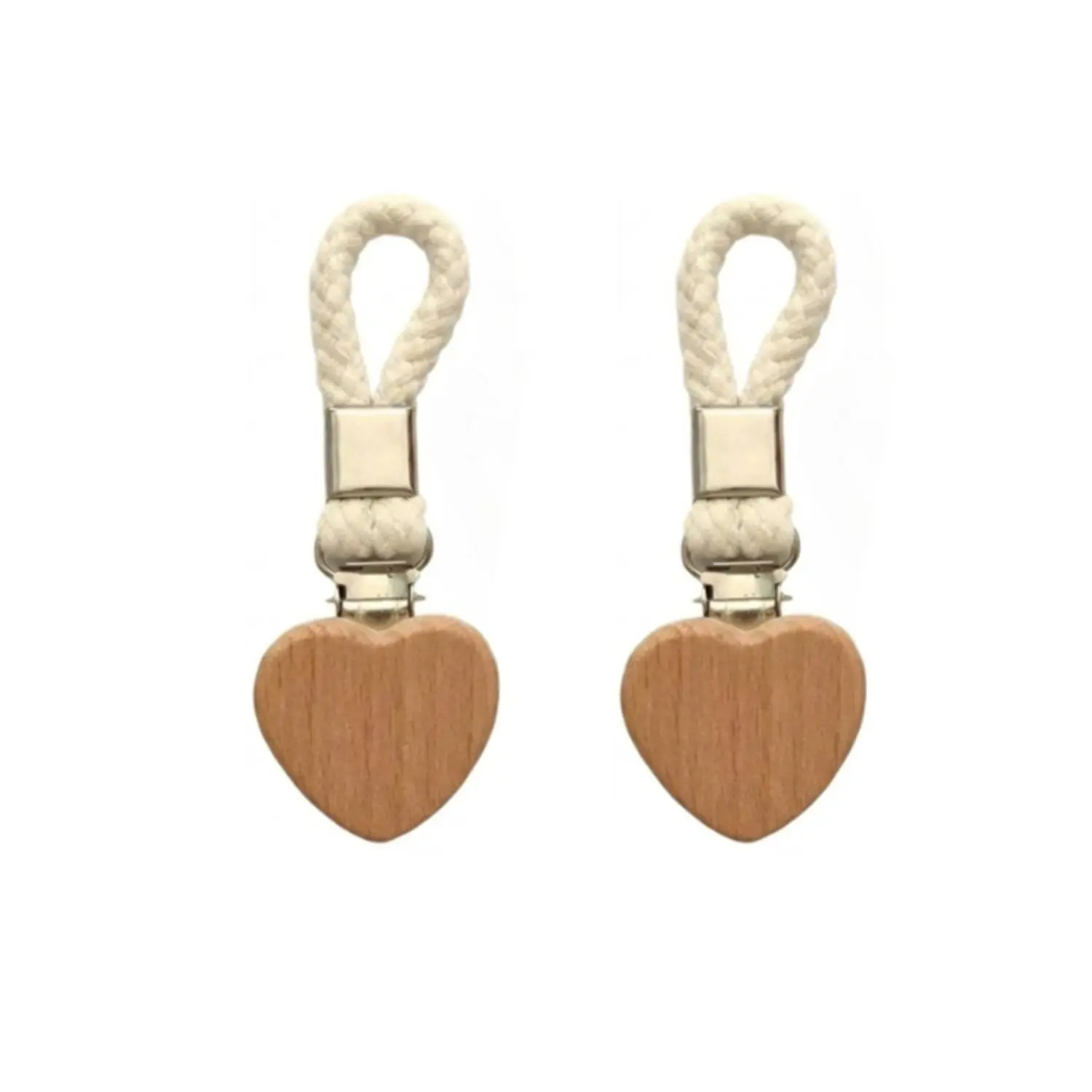 Set of 2 Wooden Heart-Shaped Towel Clips, Kitchen Tea Towel Rack, Dishcloth Hanger, Bathroom Hand Towel Holder, Decorative Hooks