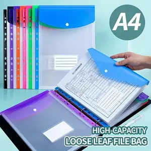 6PCS A4 Clear Binder Pockets | High-Capacity 11-Hole File Folders for Documents, School & Office Organization