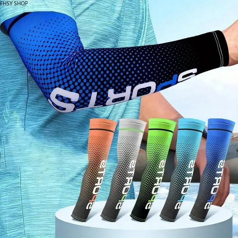 Unisex Adults' UV-Blocking Anti-UV Arm Sleeves (5 Pairs Bundle) - Synthetic Elastic Breathable Fabric, Cooling Stylish Functional Design, Hot Weather Essentials for Sports & Outdoor Wear, Camping, Fitness, Yes, Daily