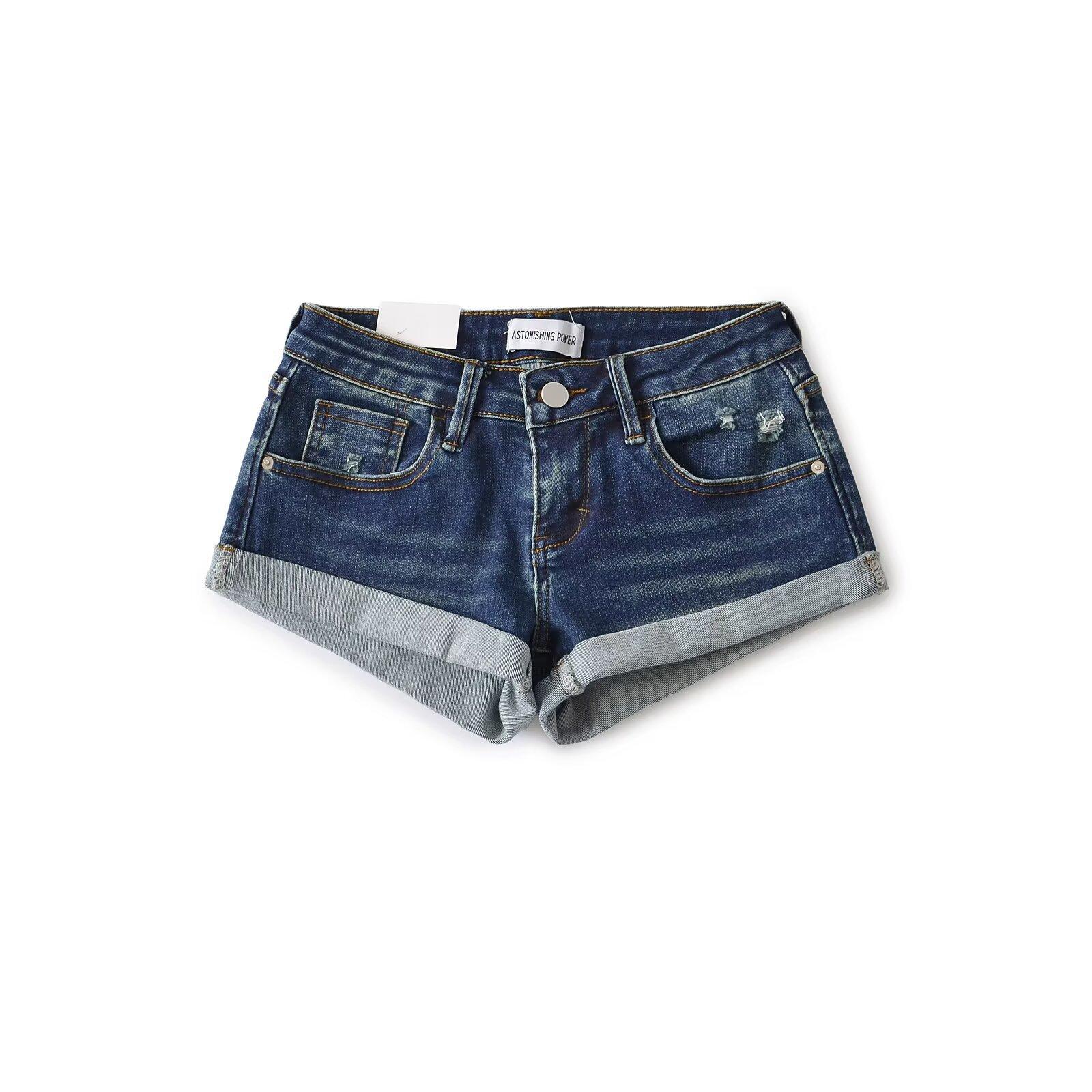 Trendy Low-Waist Denim Shorts for Women, Ultra Short Pants, Summer Beach Shorts, Slimming Effect Womenswear Bottom