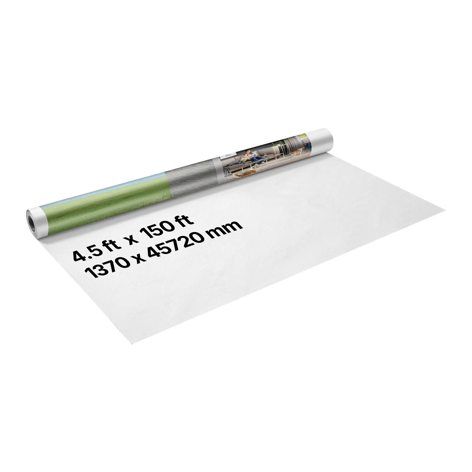VEVOR House Wrap, 4.5x 150 ft, 0.13 mm Thick Vapor Barrier, Heavy Duty Plastic Sheeting for Tear-resistant, Drop Cloth Vapor Barrier Covering for Residential Commercial Construction, White
