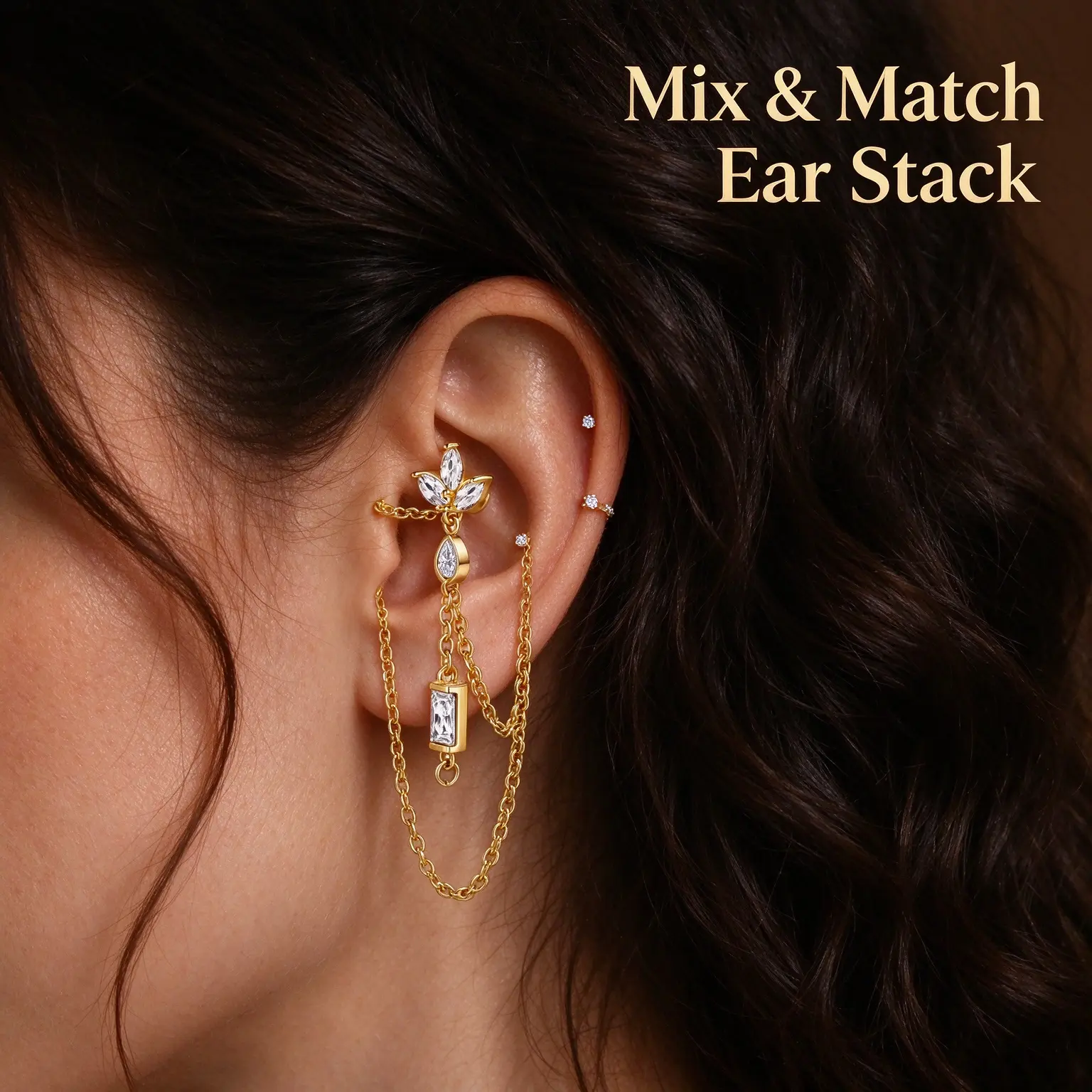 Hypoallergenic Cartilage Earrings for Women Flat Back-Post Stud Flatback Earrings for Sensitive Ears- Ear Crawler Climber Cartilage Earring Tragus Conch Helix Piercing Jewelry