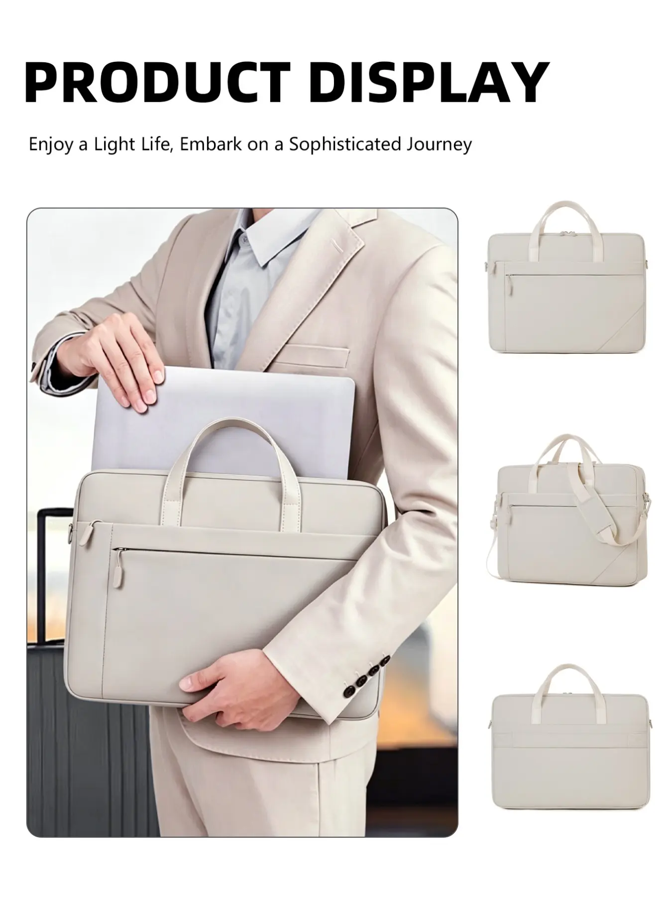 15 15.6 16 Inch Laptop Shoulder Bag, Laptop Bags, Water-Repellent Fabric Briefcase, Lightweight Toploader, Business Casual or School Use