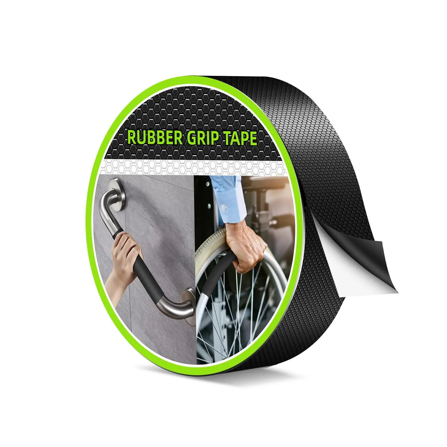 Rubber Grip Tape, Non Slip Tape for Handles,  Textured Super  Adhesive for Secure Hold & Friction-Ideal for Tools, Gadgets, DIY &  (Black, 1In x 10Ft)