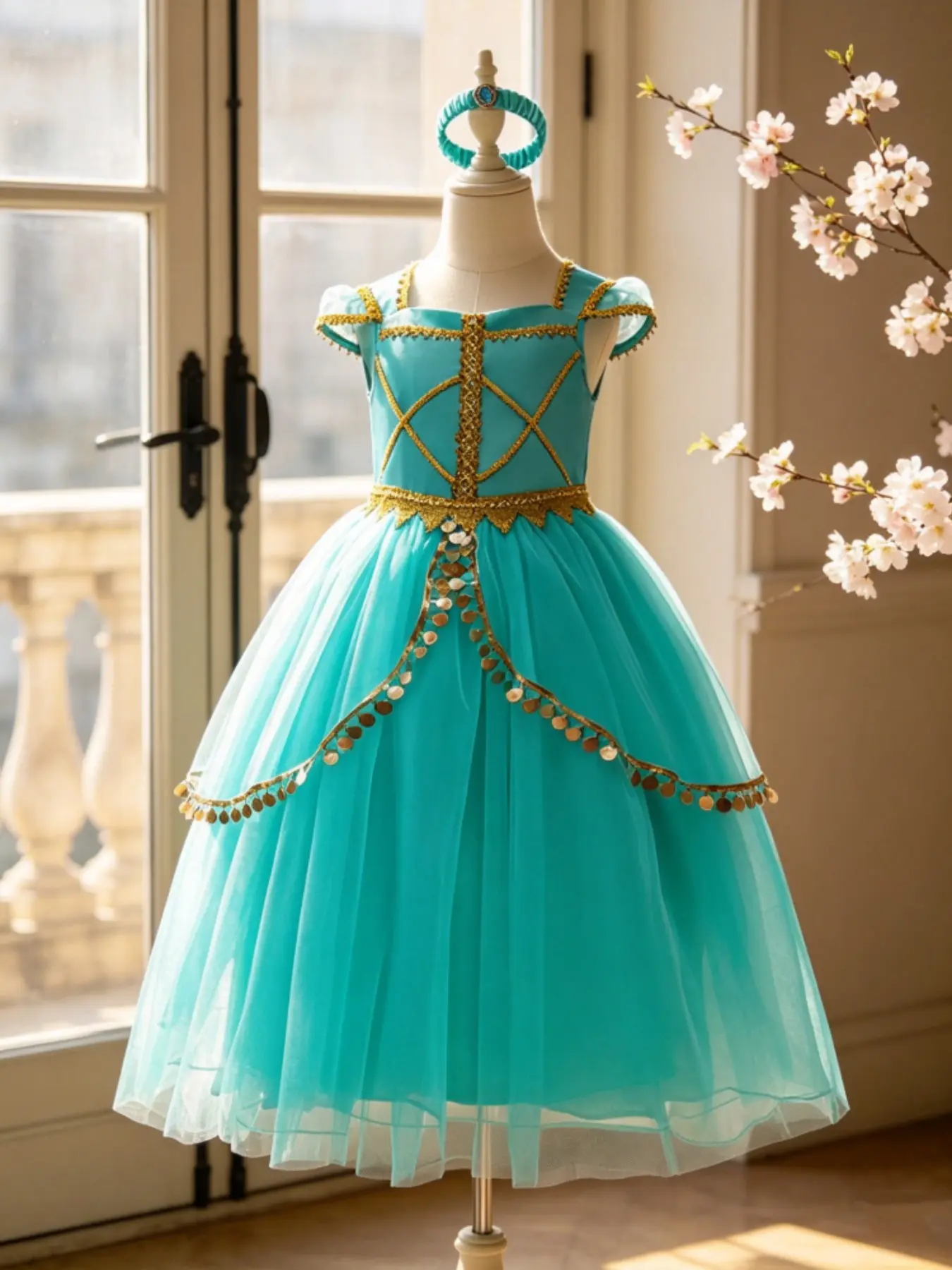 Girls' Princess Jasmine and Mermaid Dresses Aladdin Costume Kids Dress