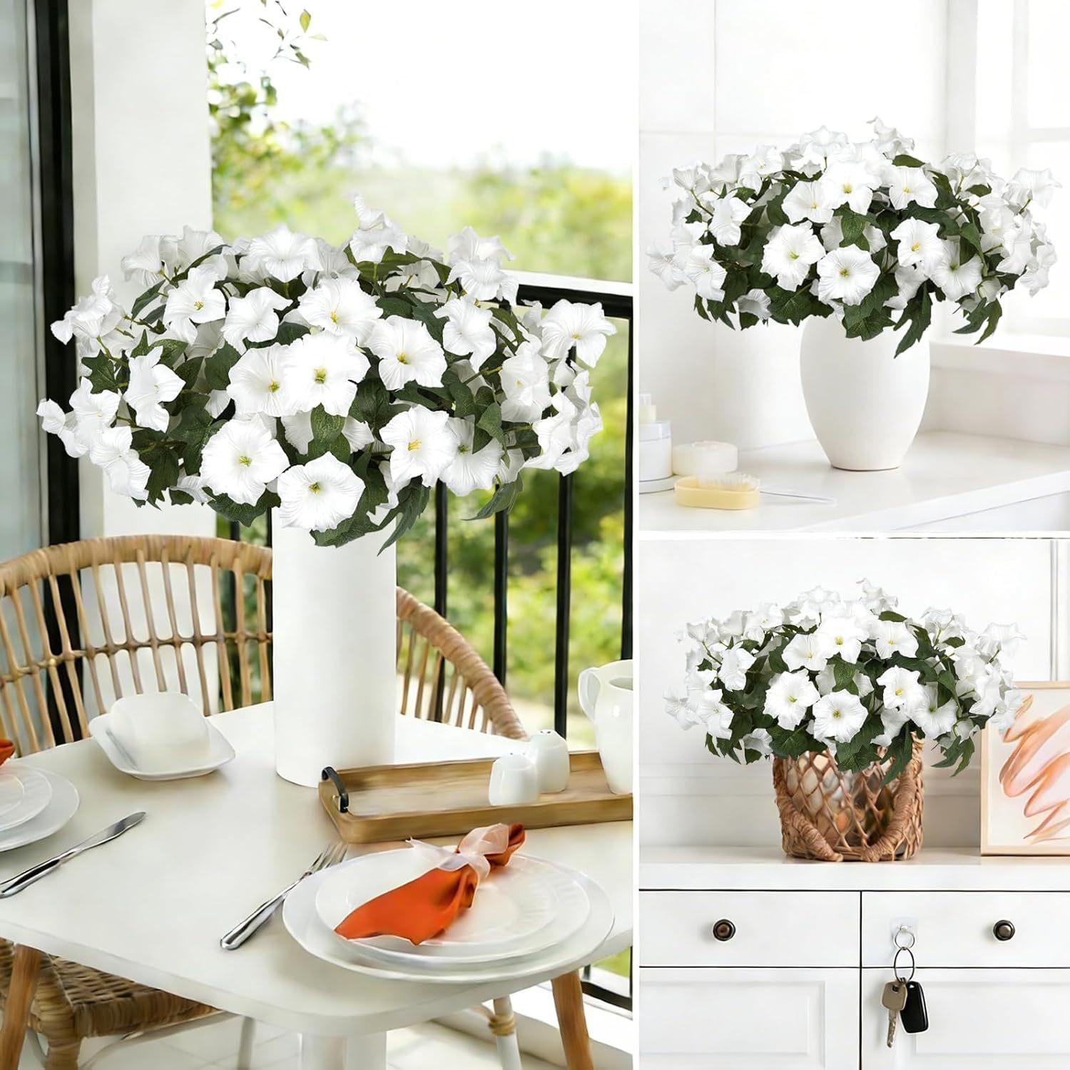 Artificial Fake Flowers Plants for Outdoor Decoration,2PCS Faux Decorative Flower for Home Garden, Porch, Window Box & Yard,Spring/Summer Artificial Flower Plant for Seasonal Celebrations