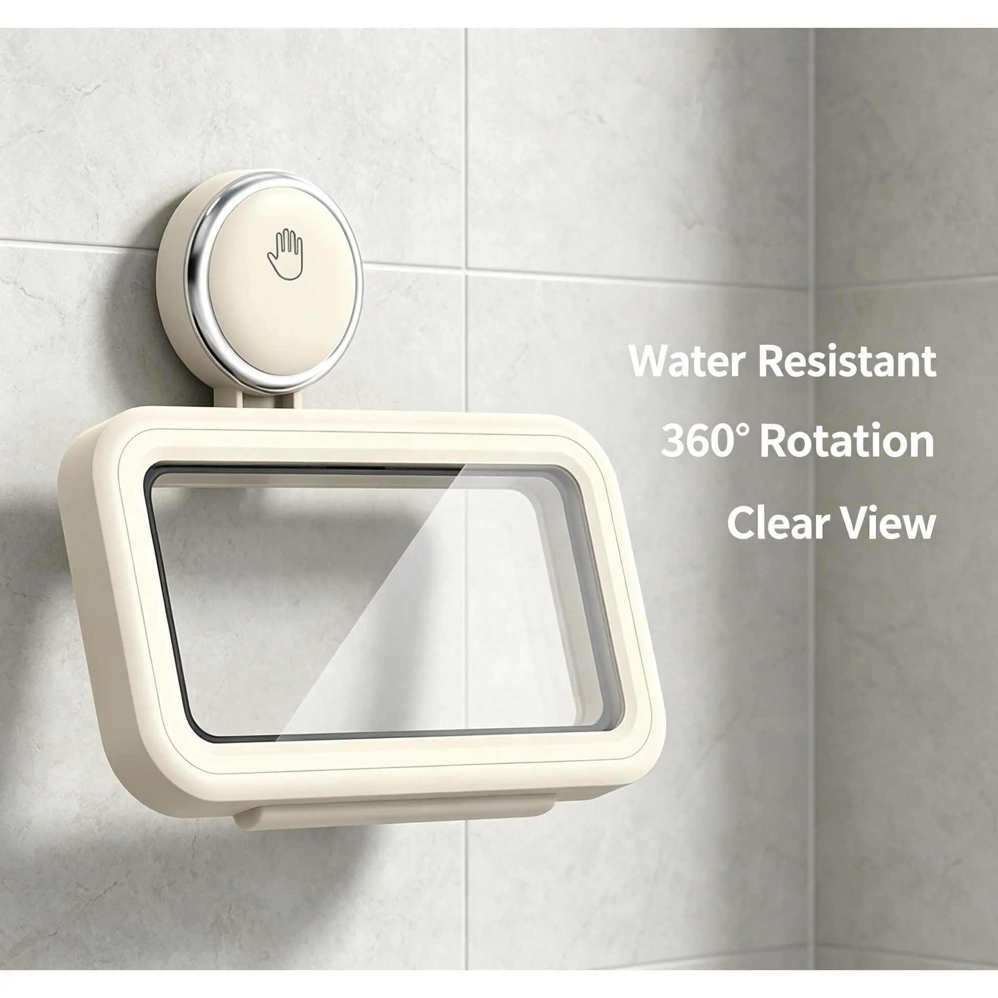 Suction cup waterproof phone holder for bathroom, rotating phone case for watching shows while bathing, a magical tool for the bathroom with touch screen capability