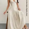 【Black Friday】Women's Plain Dress, Casual Sleeveless Backless Dress for Beach Holiday Vacation, Ladies Summer Clothes#GLOBAL PICKS