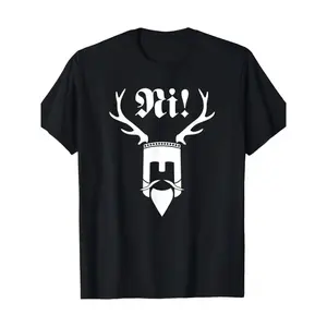 180gMonty Python Official Ni Logo T-Shirt for Men - 100% Relaxed Fit Short Sleeve Tee with Crowned Stag & Medieval Knight Graphic, Machine Washable Casual Shirt for All Seasons, Fun British Comedy Fan Apparel, Monty Python Collectible Merchandise
