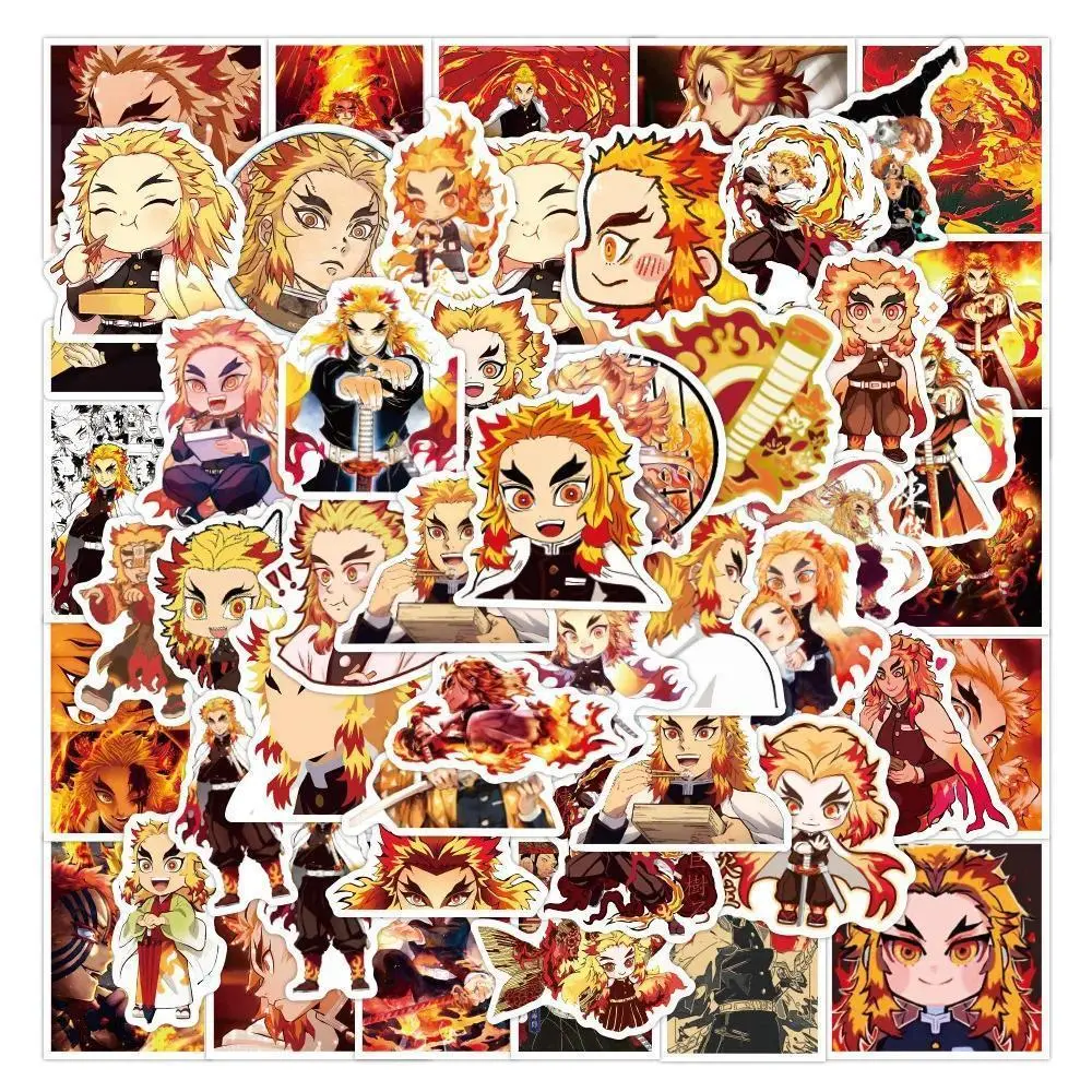 10/30/50PCS Anime Demon Slayer Kimetsu No Yaiba Cartoon Stickers Rengoku Kyoujurou Guitar Laptop Skateboard Demon Blade Sticker Popular stickers 2026 Hot selling toys