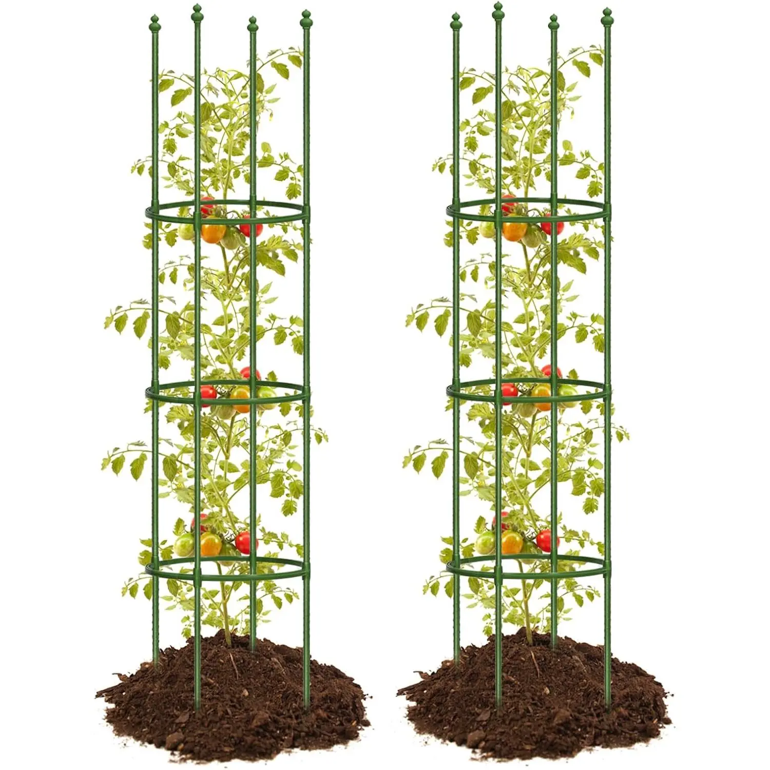 2 Pack Tomato Cage for Garden, Up to 59 Inch Heavy-Duty Tomato Trellis, Height Adjustable Garden Trellis for Climbing Plants Vegetables Flowers Cucumber Peony