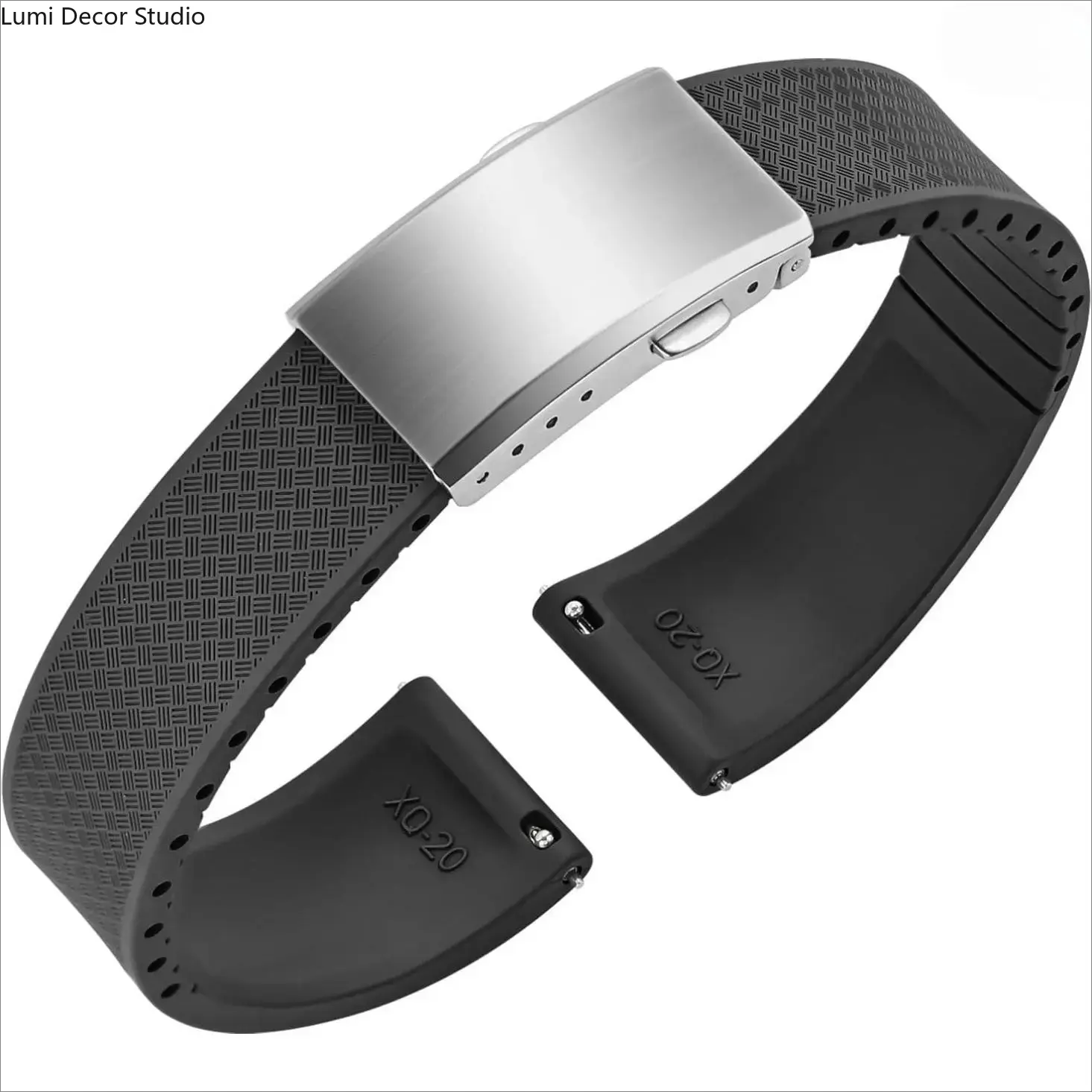 2026 New Rubber Watch Strap, Cut to Size Quick Release Fluororubber Watch Band Soft Replacement Watchband with Silver Milled Clasp for Men Women 18mm 19mm 20mm 21mm 22mm