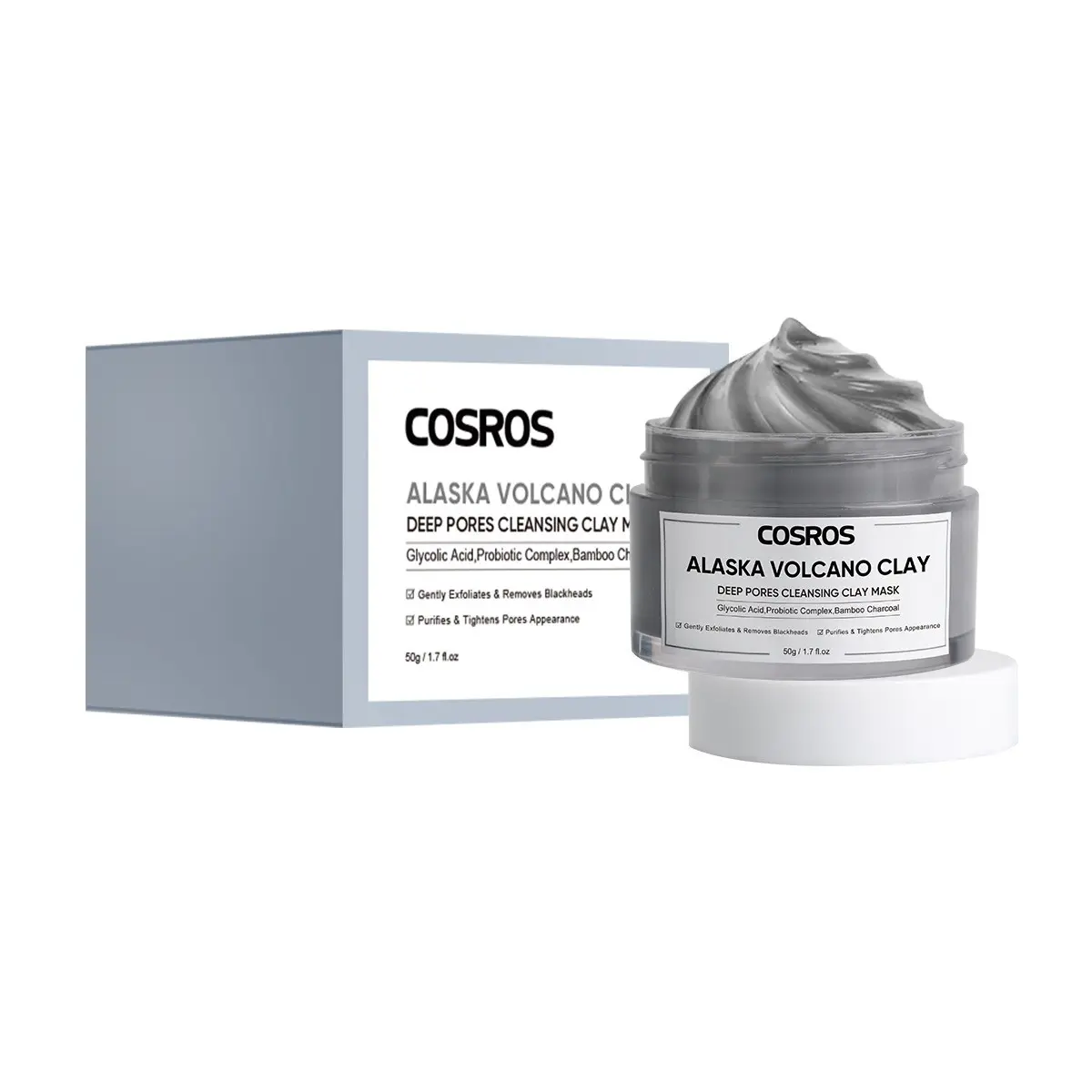 Volcanic Cleansing Mud Mask, Deep Cleaning Clay Mask, Skin Care Treatment, Removes Impurities, Refreshes & Revitalizes, Ideal for All Skin Types