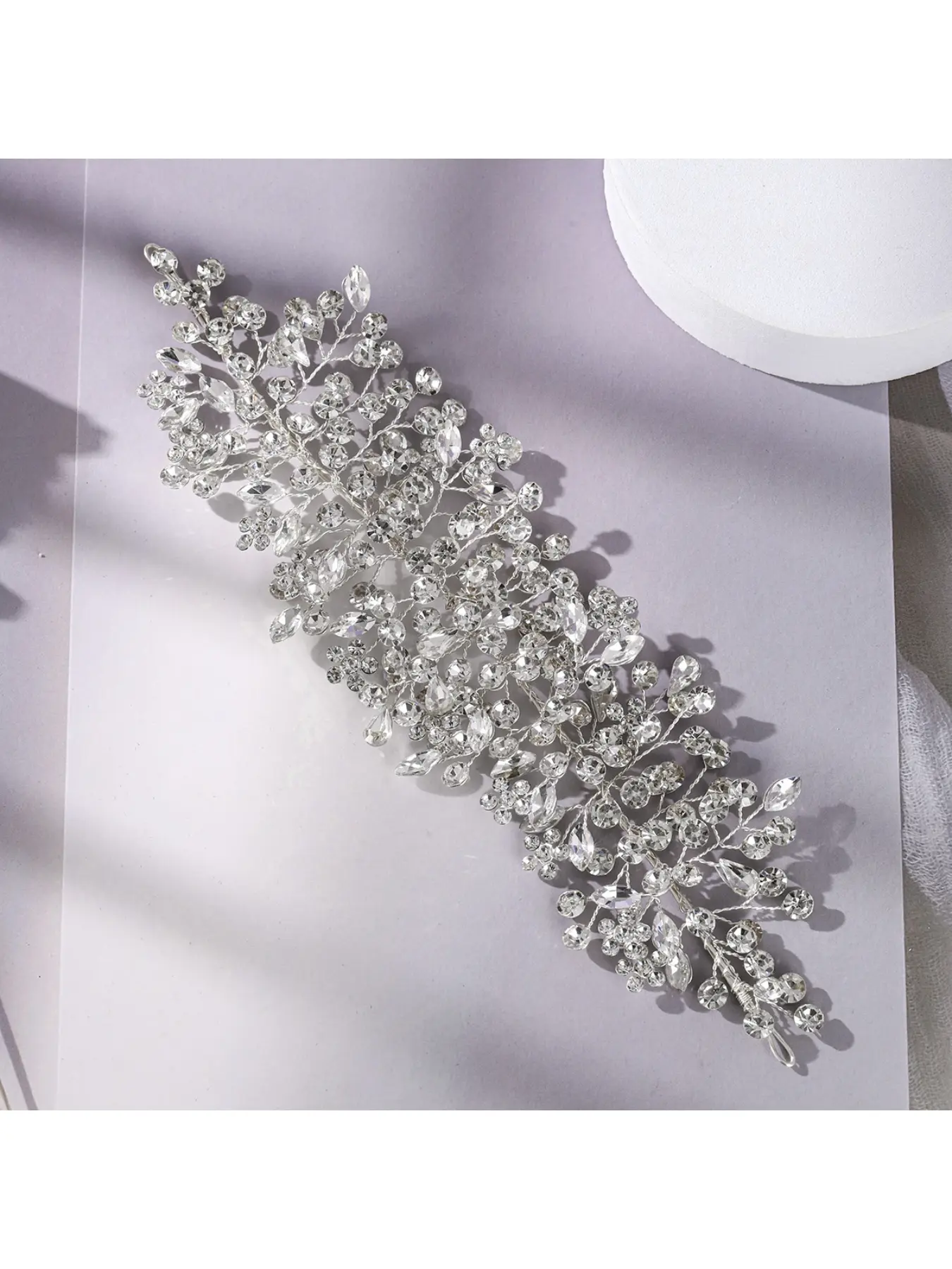 Bride's wedding headband pure handmade sparkling crystal wide headband banquet performance photography dress hair accessory