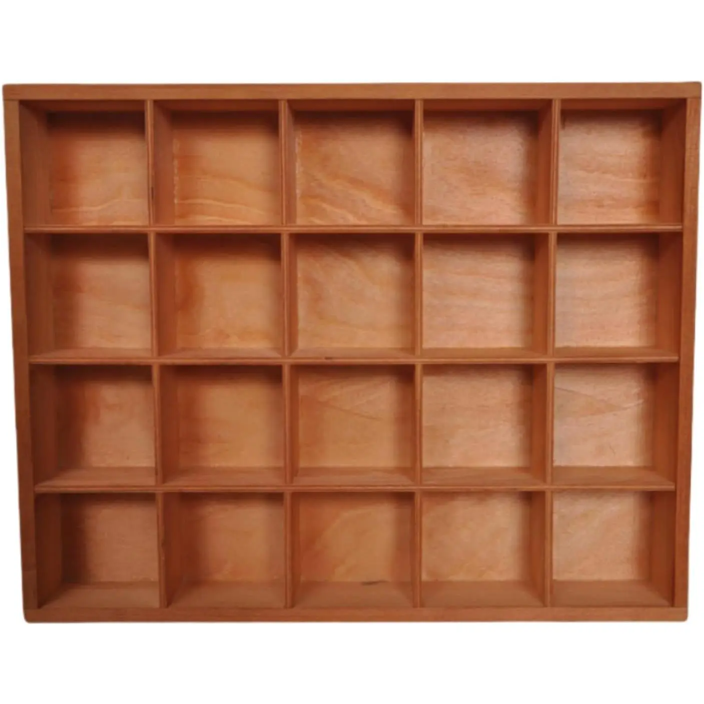 1Pc 13.4''x10.6''x2'' Vintage Wooden 20 Compartments Storage Divider Box Display Showcase Organization Tray Holder for Home Craft Office Kitchen Storage