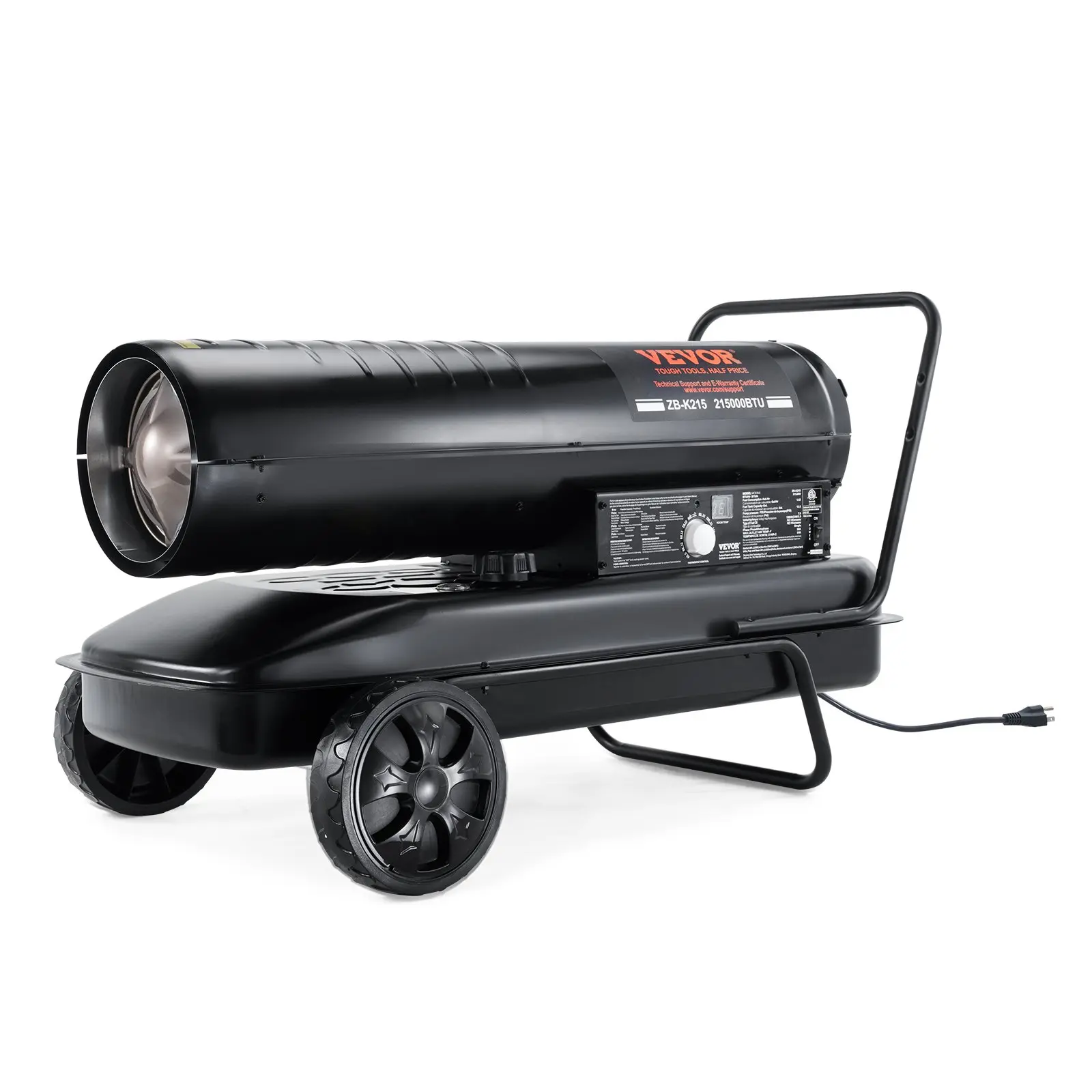 【Summerfinds】VEVOR Kerosene Forced Air Heater, 215000 BTU Portable Torpedo Diesel Space Heater with Thermostat, 13.2 Gallon Tank Energy-Efficient heavy-duty Heater, for Indoor Outdoor Use Workshop Industry