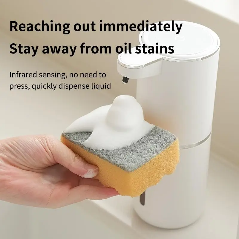 omatic hand sanitizer dispenser, 45° upward-angled nozzle 350ML, infrared sensor, touch-free safety, USB charging, low noise, essential item for bathroomsAut