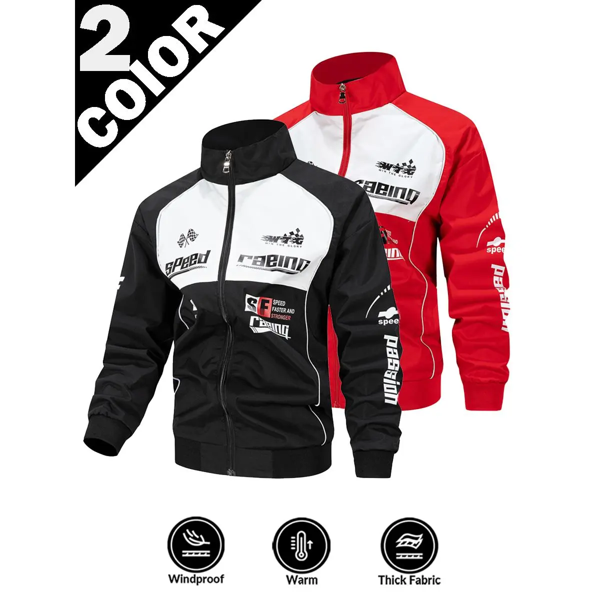 Men's-Women's Standard Motorcycle Baseball Jacket, New Spring-Autumn American Street Hiphop Couple Racing Jacket
