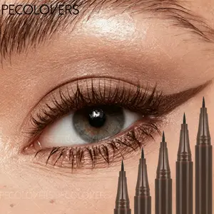 5PCS/Set Ultra-fine Tip Brown Liquid Eyeliner - Gentle Formula, Smooth Application, Smudge-proof, Quick-drying, Durable, Essential Travel Eye Makeup Tool, Suitable for Beauty Enthusiasts and Novices