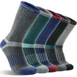 5 Pairs Merino Wool Hiking Socks Warm Thermal Winter Cozy Cushioned Moisture Wicking Socks for Women & Men