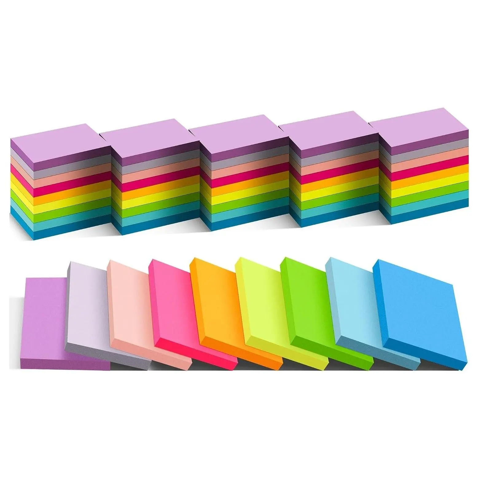 54-Pack Mini Sticky Notes 1.5x2 Inches, 9 Bright Colors, Strong Adhesive, Clean Removal - Perfect for School, Home & OfficeGift