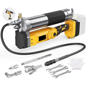 2-IN-1 Cordless Grease Gun for De-Walt 20V Battery, 12000PSI Electric Grease Gun Kit with Lock-On Trigger, 39.4" Hose Work with Bulk &Cartridge Grease for Truck, Farm Equipment (Battery Not Included)