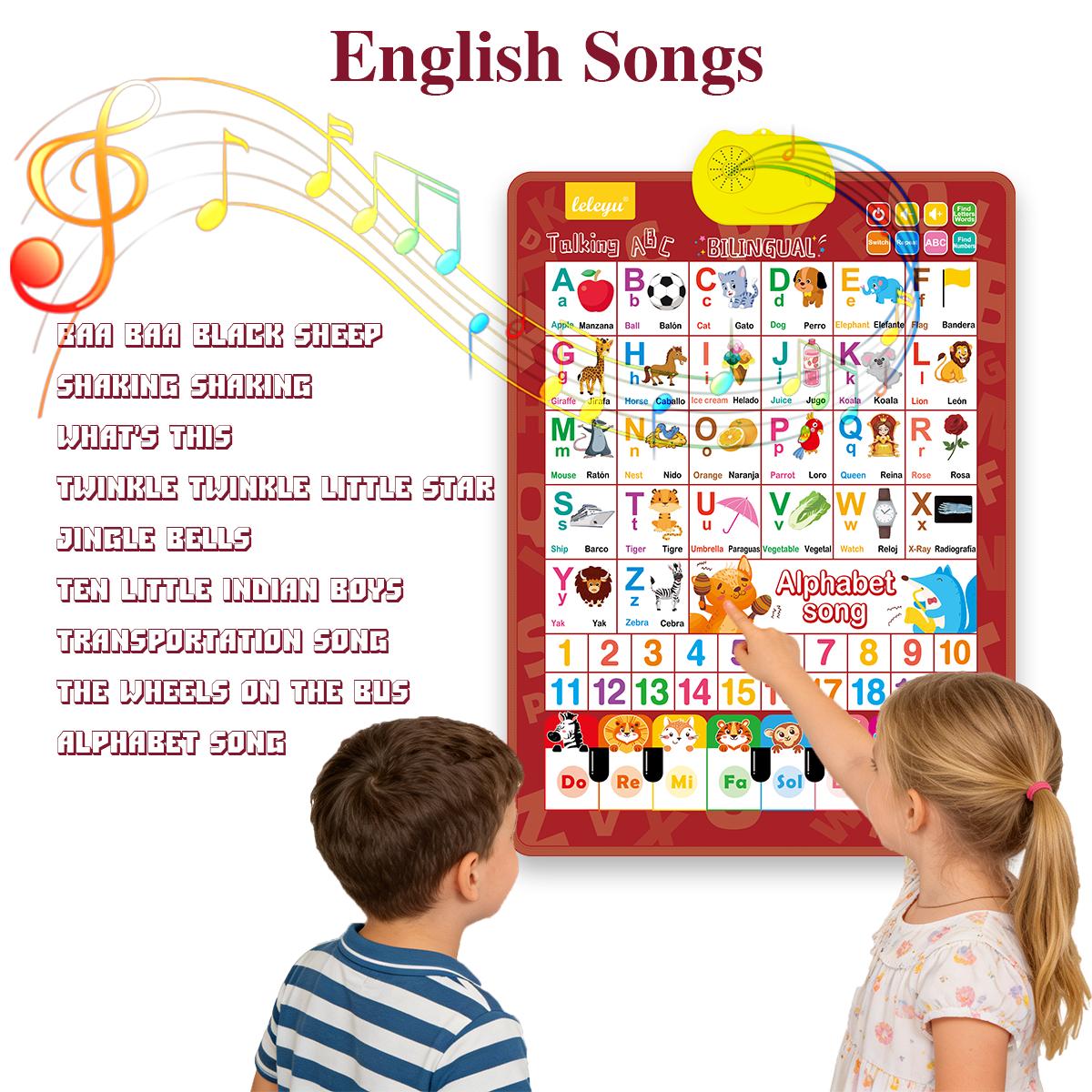 English-Spanish 26-Letter Family Education Wall Chart Point-and-Read DeviceChildren's Early Education Learning Machine Electronic Educational Equipment Homework Machine