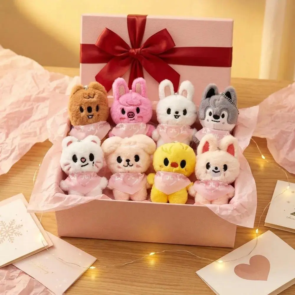 12CM Cartoon Band Character Mini Plush Keychain, Kawaii Bag Pendant Ornament, Cute Collectible Gift for Fans & Friends