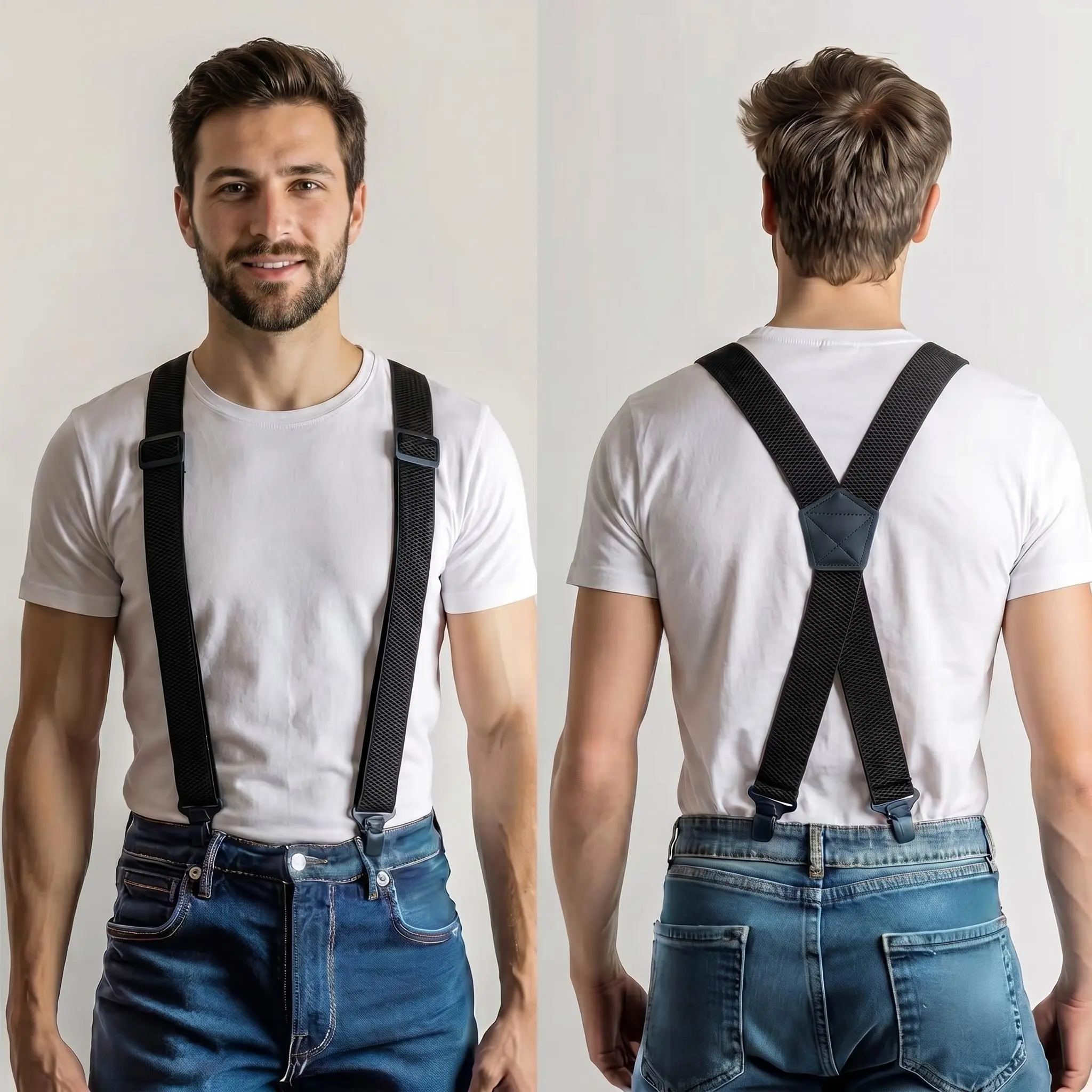 1.48" Wide Invisible Shirt Stays for Men & Women – Adjustable Hidden Shirt Support Straps, Keep Shirts Tucked All Day