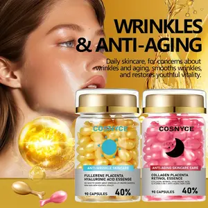 180 Capsules Night & Day Essence, Moisturizing, Brightening, Smooth, Fast-Acting, Gel Capsule, Suitable for All Skin Types, Unisex, Easy Absorption