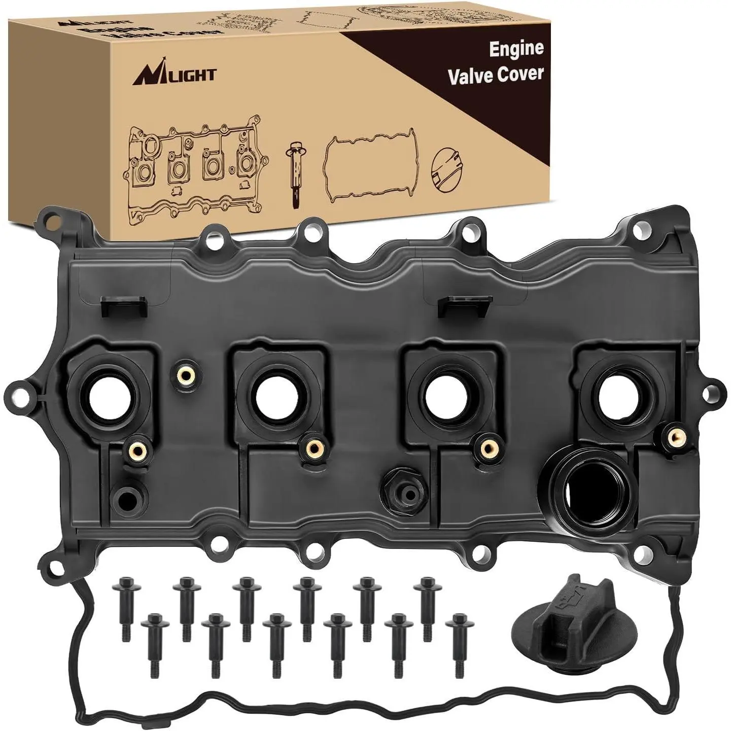 Nilight Engine Parts Replacement Engine Valve Cover & Gasket Kit Set - 2.5L, Easy Install, Standard Fit for Nissan Altima 2007-2013, Sentra 2007-2012, Oil Leak Fix, Replaces Part #13264JA00A, 13270JA00A