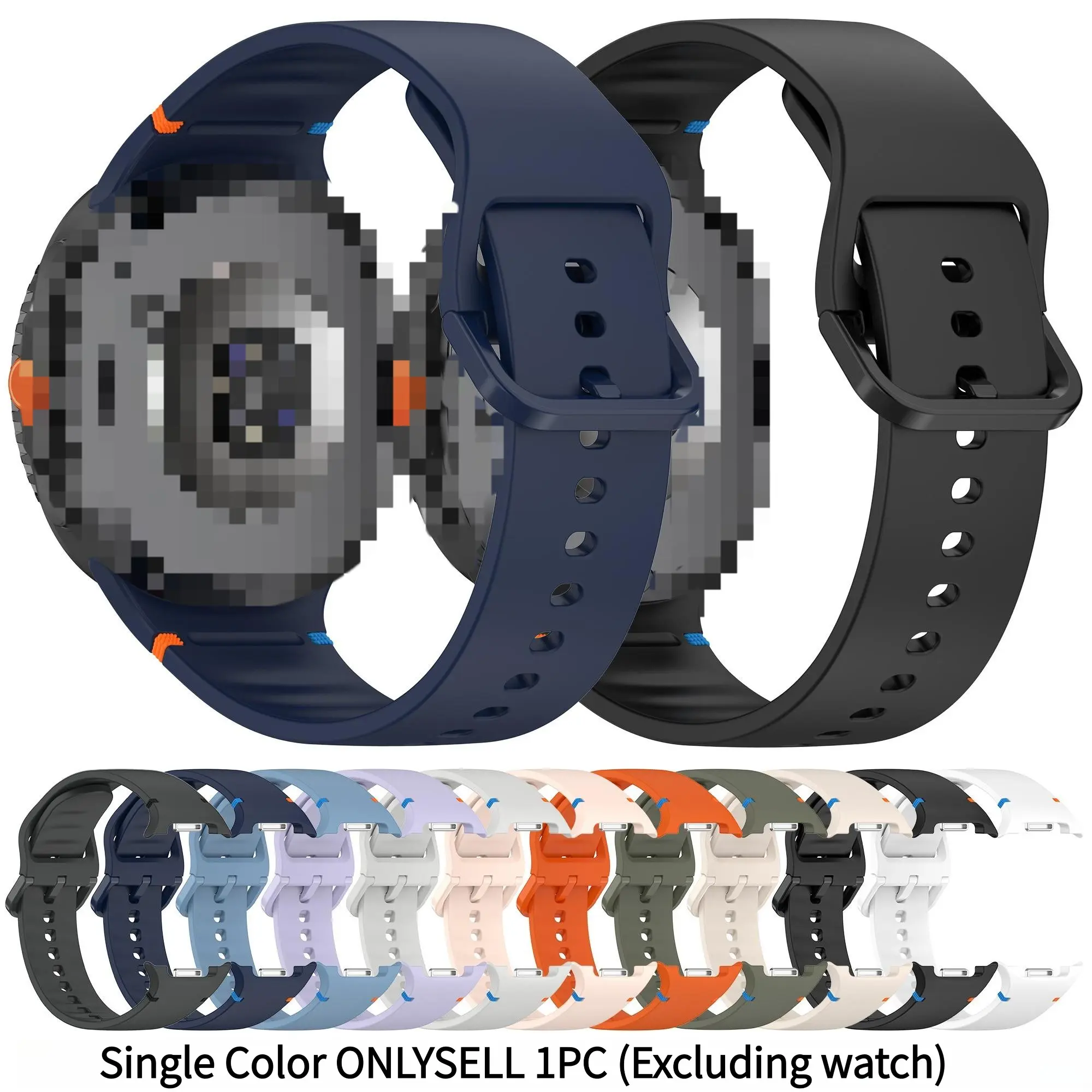1 Piece Sports and Leisure Silicone Watch Strap Suitable for Samsung Galaxy Watch8 40mm/watch8 44mm/watch8 Classic/Watch Ultra2 Smart Watch Accessories Smart Wearables Smart Watch Straps