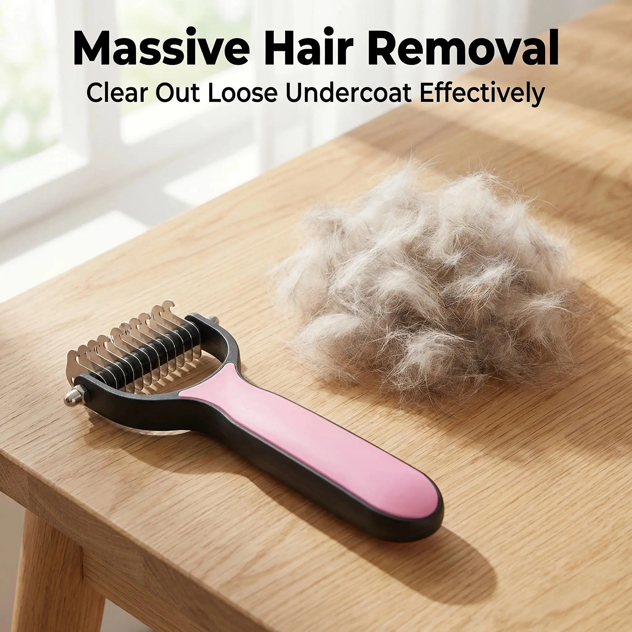 Double-sided Knot Comb, Special for Long-haired Cats and Long-haired Dogs, Pet Hair Removal Comb, Smooth Hair Massage Comb, Easy Knot Removal and Floating Hair Pet Grooming Tool