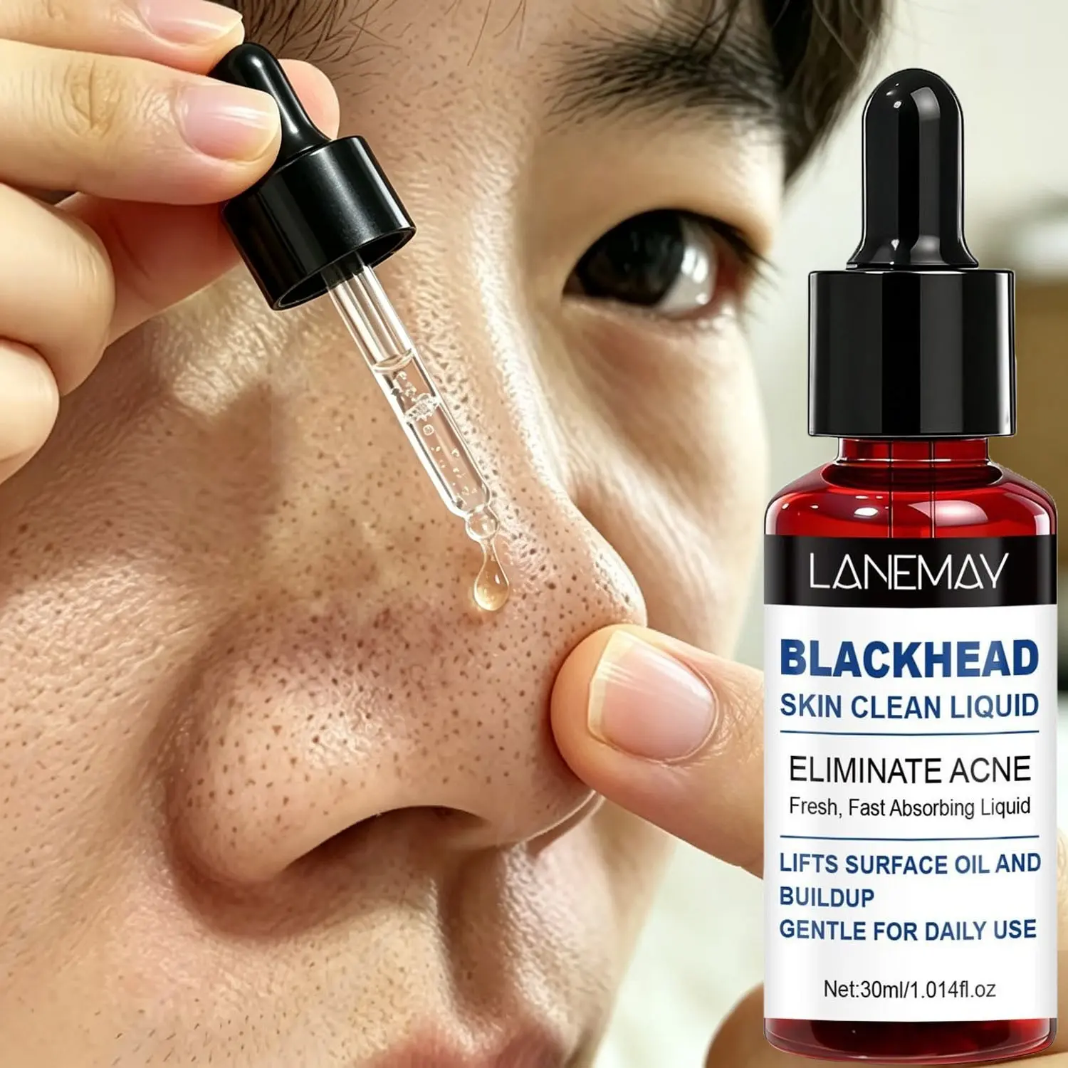 Pore-Clarifying Serum, Salicylic Acid and Tartaric Acid Dual Formula, Gentle Daily Oil and Dirt Dissolving with Niacinamide to Improve Skin Texture, Blackhead Remover Serum