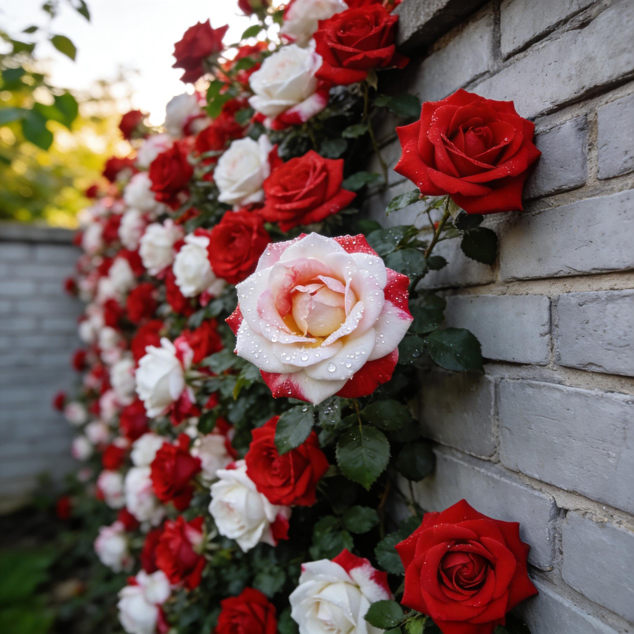BestSellerTop300 Pcs Rare Twin Red White Rose Flower Seeds, Suitable for Small Gardens, Patios, Balconies & Indoor Cultivation, Low-Maintenance Outdoor Ornamental Flowers, Top Choice for Horticulture
