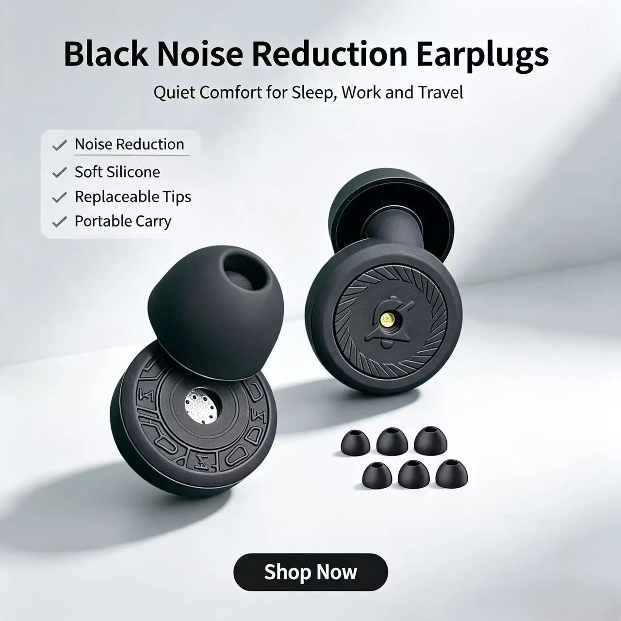 Hk003-Filter Noise-Cancelling Earplugs, Silicone Earplugs for Noise Reduction, Ideal for Students' Dormitory Sleep and Study