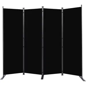 6FT 88''W Portable Folding Privacy Room Divider 4 Panel Fabric Partition Screen for Room Separation