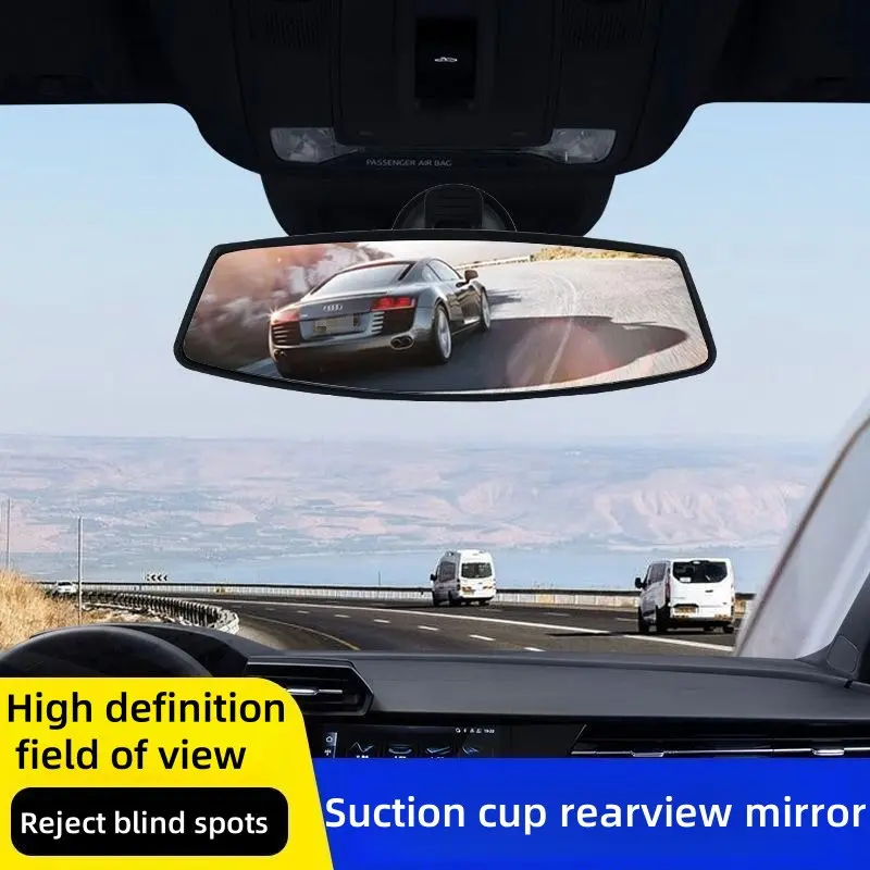 High-Definition Anti-Glare Car Rearview Mirror, Diamond Shape Wide Angle Blind Spot Free, Day and Night Use, Vehicle Accessory