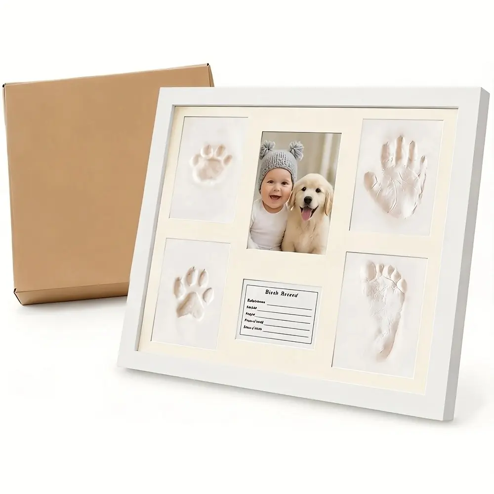Handprint Footprint Frame, Unique Gift for New Moms, Perfect for Christmas, Mother's Day, Thanksgiving, Newborn Baby Memory Frame