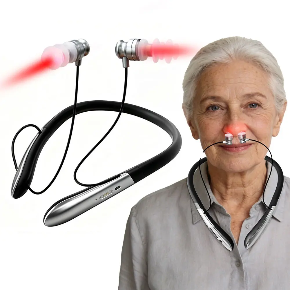 Rhinitis & Tinnitus Red Light Therapy Device,650nm Lightwave Irradiation,Ear & Nasal Cavity Care 2-in-1,Pain Relief, Anti-Inflammatory,Promotes Blood Circulation,Cardiovascular,Hypertension Physiotherapy Apparatus