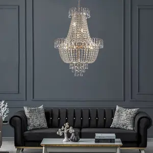 (Same as W1340P143189)Gold Crystal Chandeliers,Large Contemporary Luxury Ceiling Lighting for Living Room Dining Room Bedroom Hallway (Without Bulb)