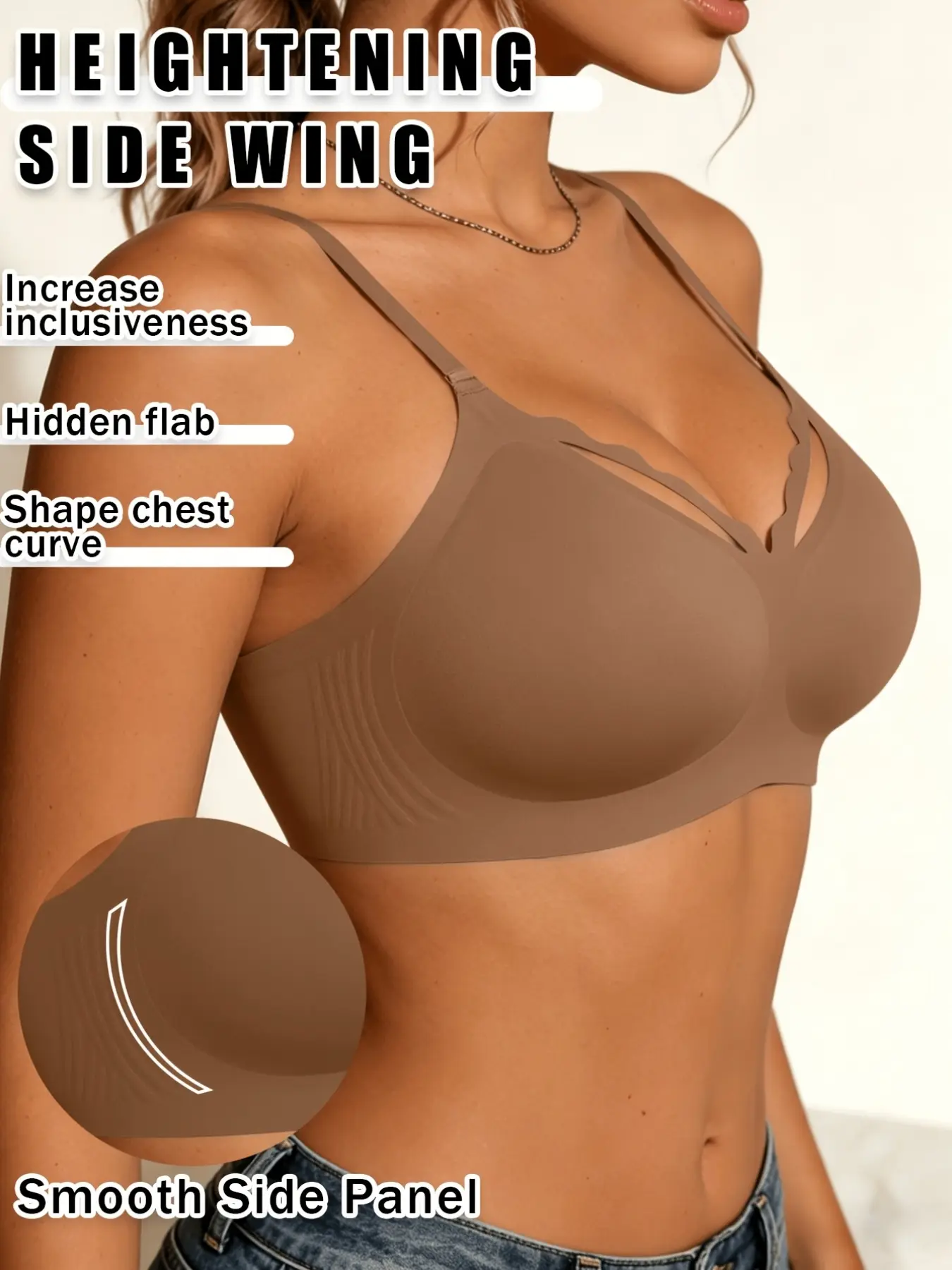 Jelly ladies' bra, seamless wavy-edge sexy women's bra, full-coverage lift underwear for women, ice silk breathable and comfortable bra, stretchy wire-free sports bra, removable pads, suitable for workouts, casual wear, and everyday special occasions