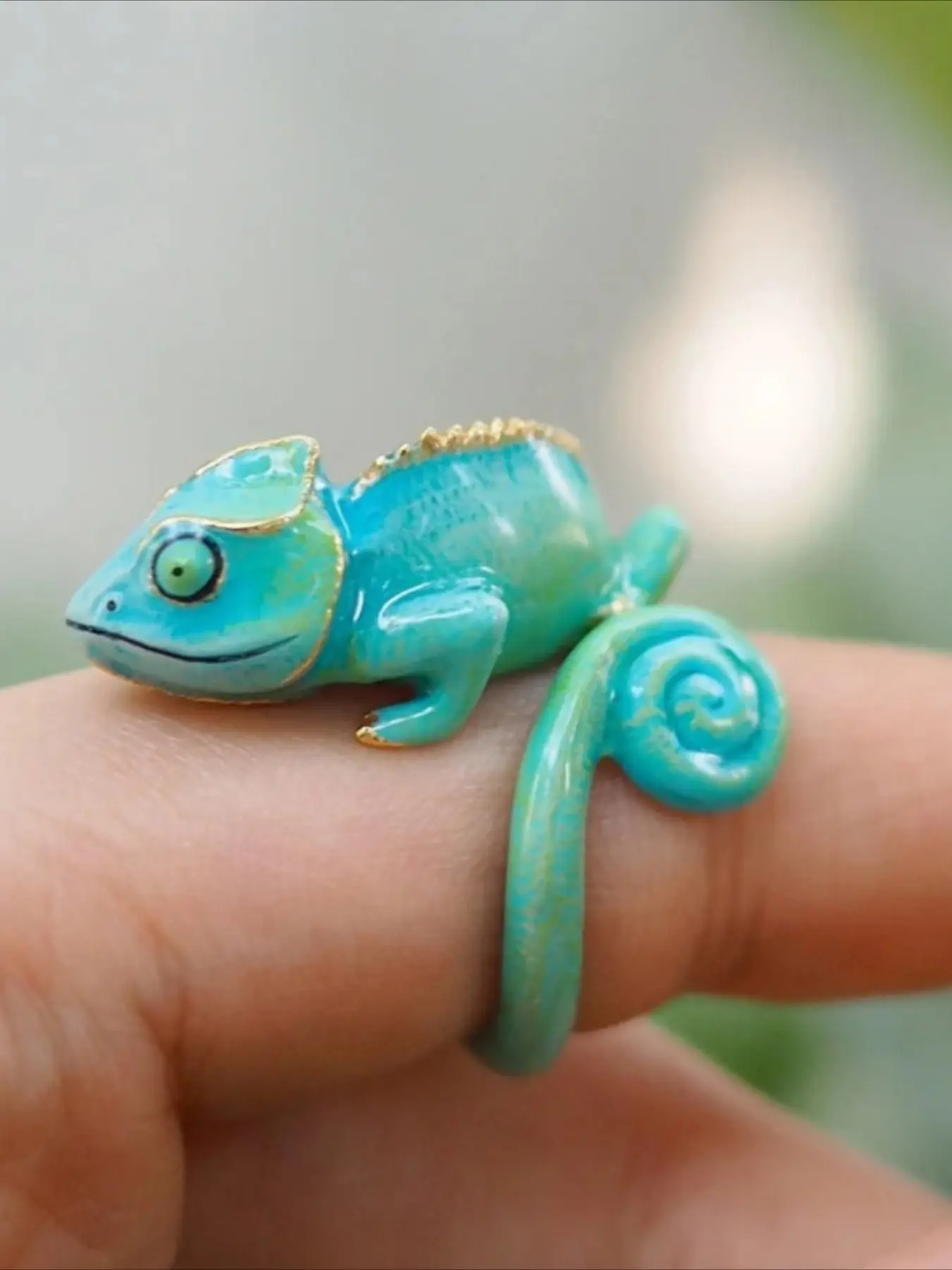 Vintage Chameleon Design Ring, Cute Animal Design Ring, Fashion Jewelry Accessories for Women & Men, Trendy All-match & Exquisite Jewelry for Birthday Gift