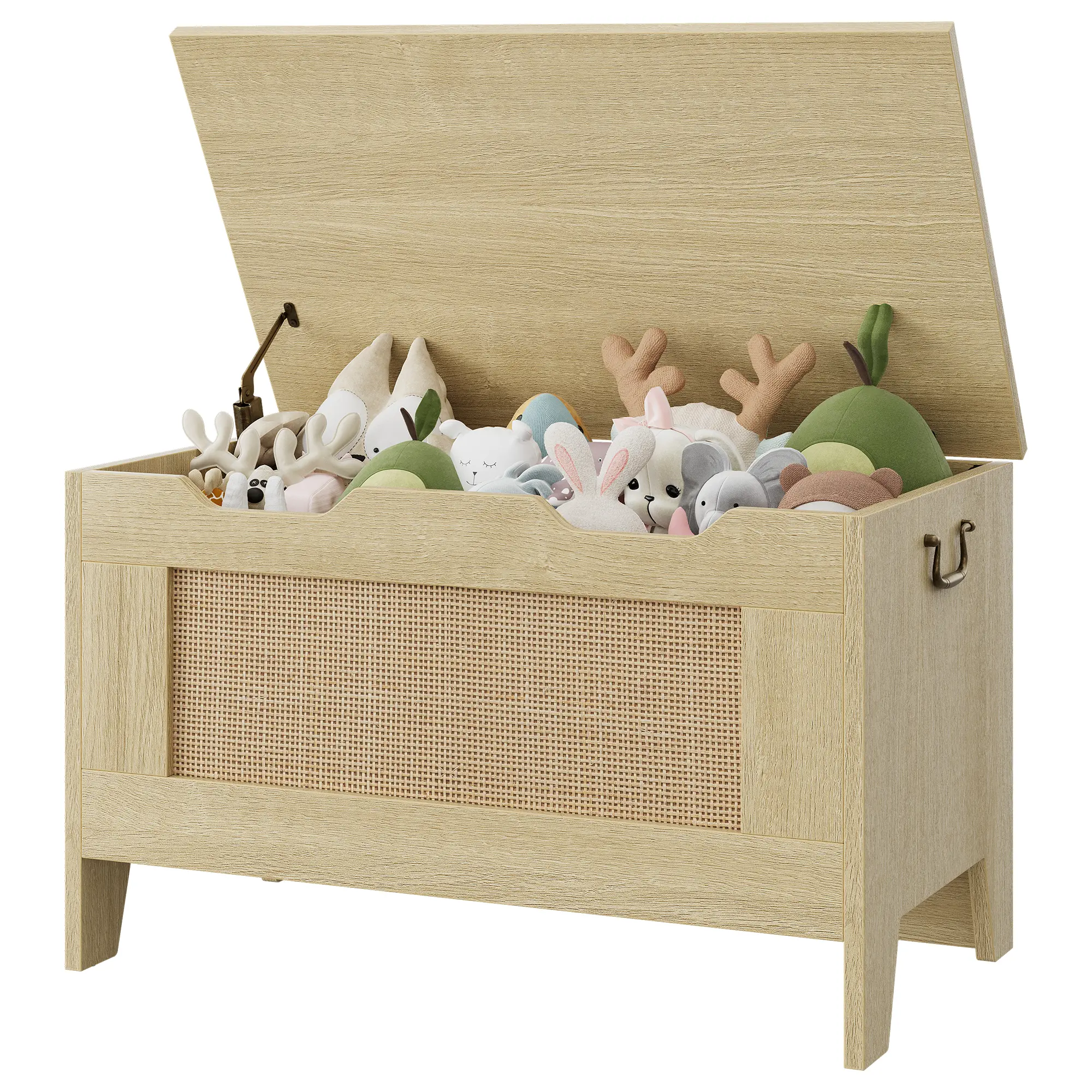 Versatile Storage Bench for Living Room - Spacious Wooden Chest with Lid, Safety Hinge, Farmhouse Style - Ideal for Entryway, Bedroom, Blanket Organizer
